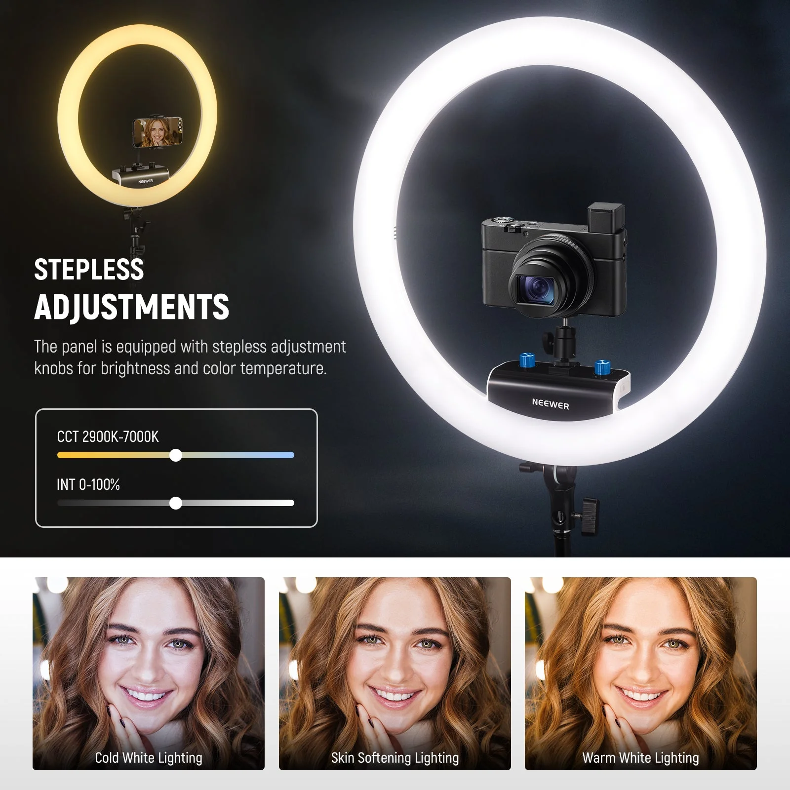 NEEWER RP18B Pro 18“ 45W Ultra Thin Ring Light Kit with Stand - Image 15