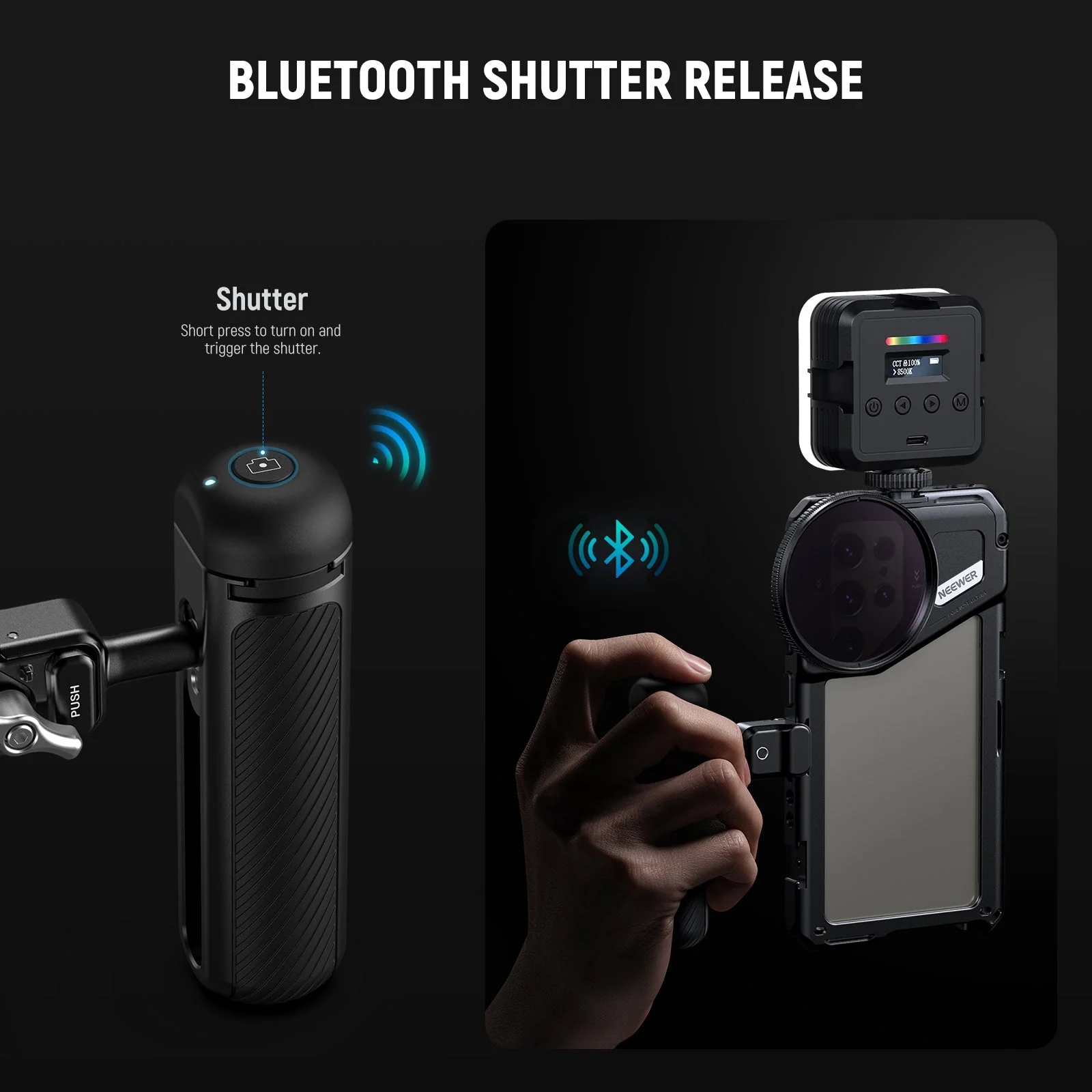 NEEWER RT005E Cold Shoe Cover for Quick Release Bluetooth Shutter Side Handle - Image 3