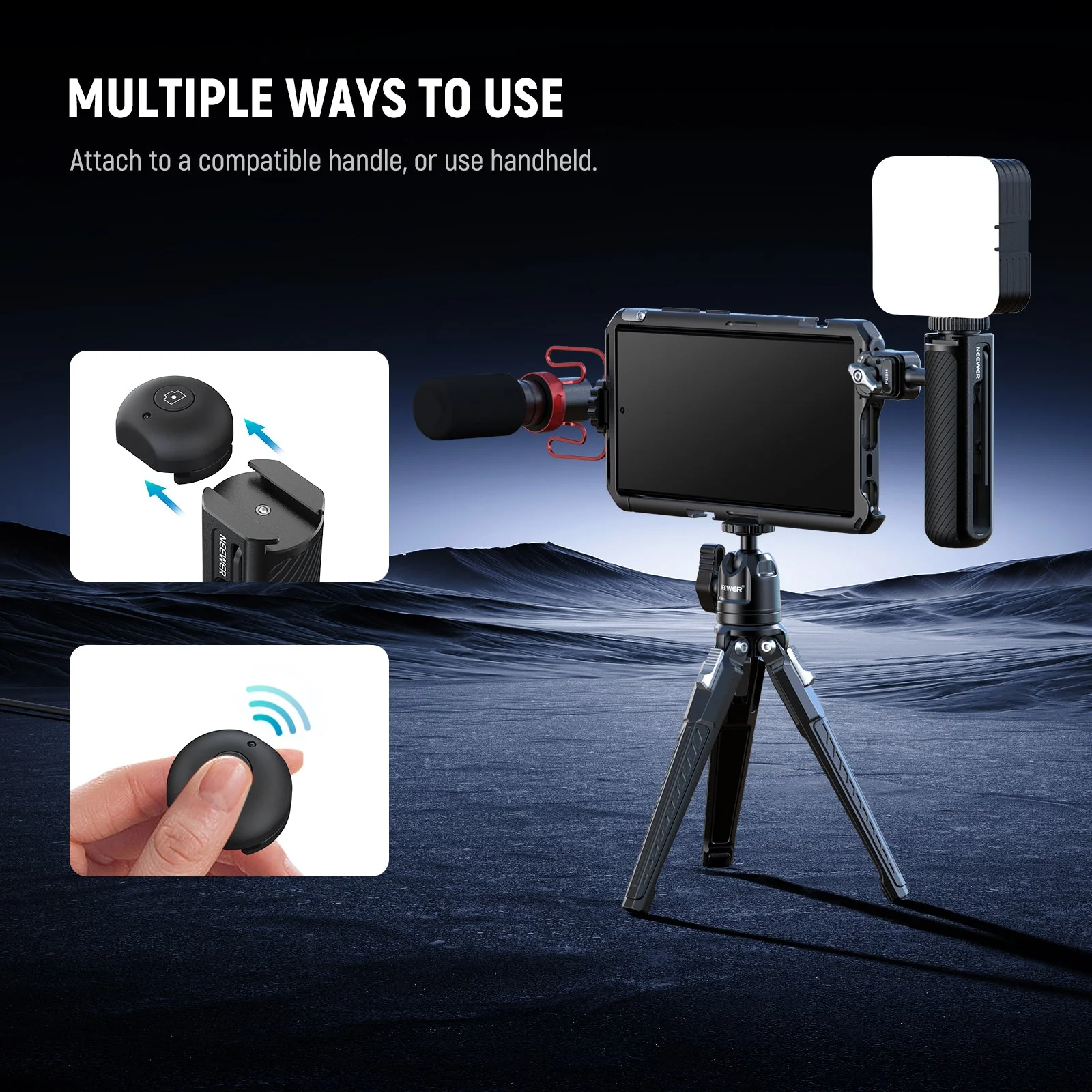 NEEWER RT005E Cold Shoe Cover for Quick Release Bluetooth Shutter Side Handle - Image 4