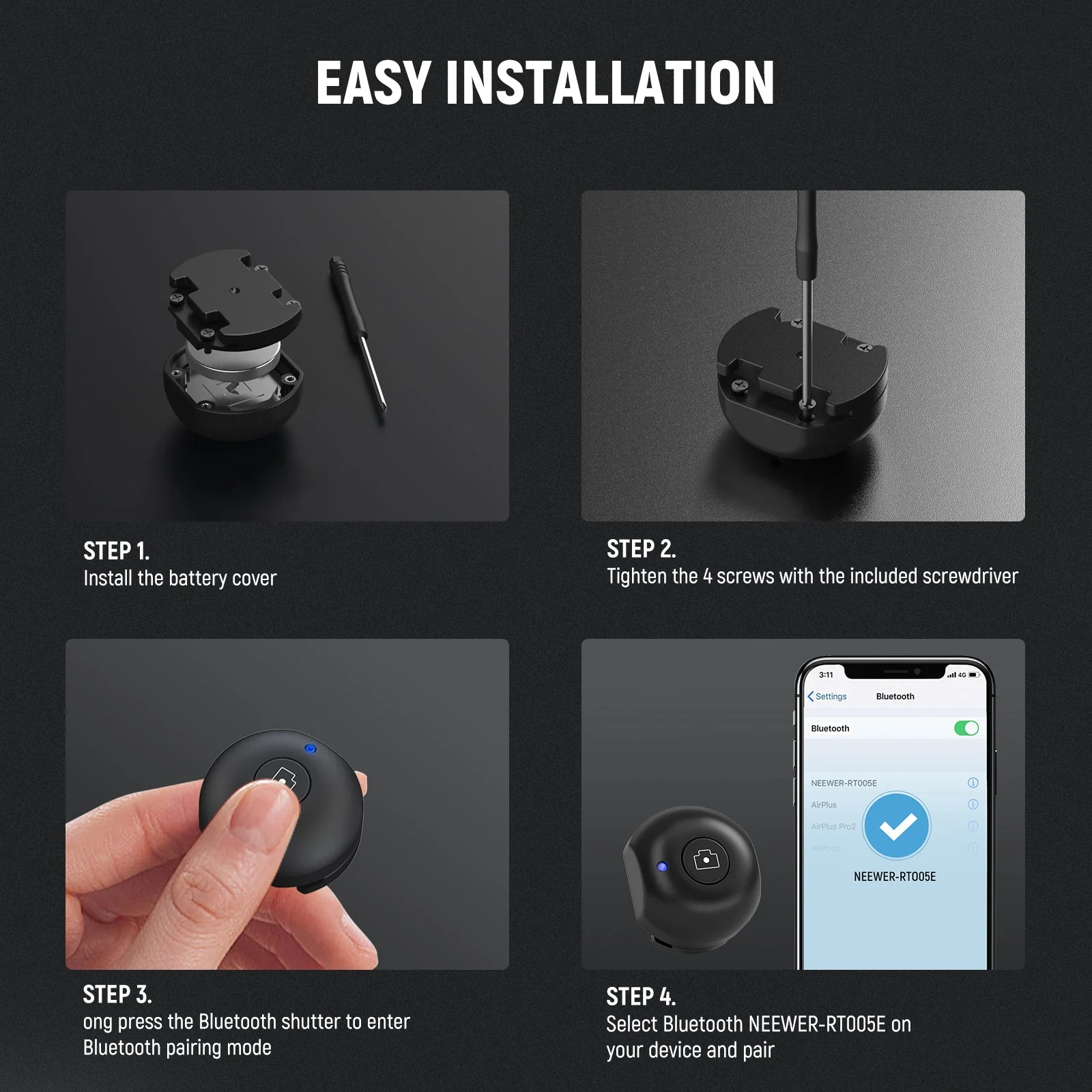 NEEWER RT005E Cold Shoe Cover for Quick Release Bluetooth Shutter Side Handle - Image 9