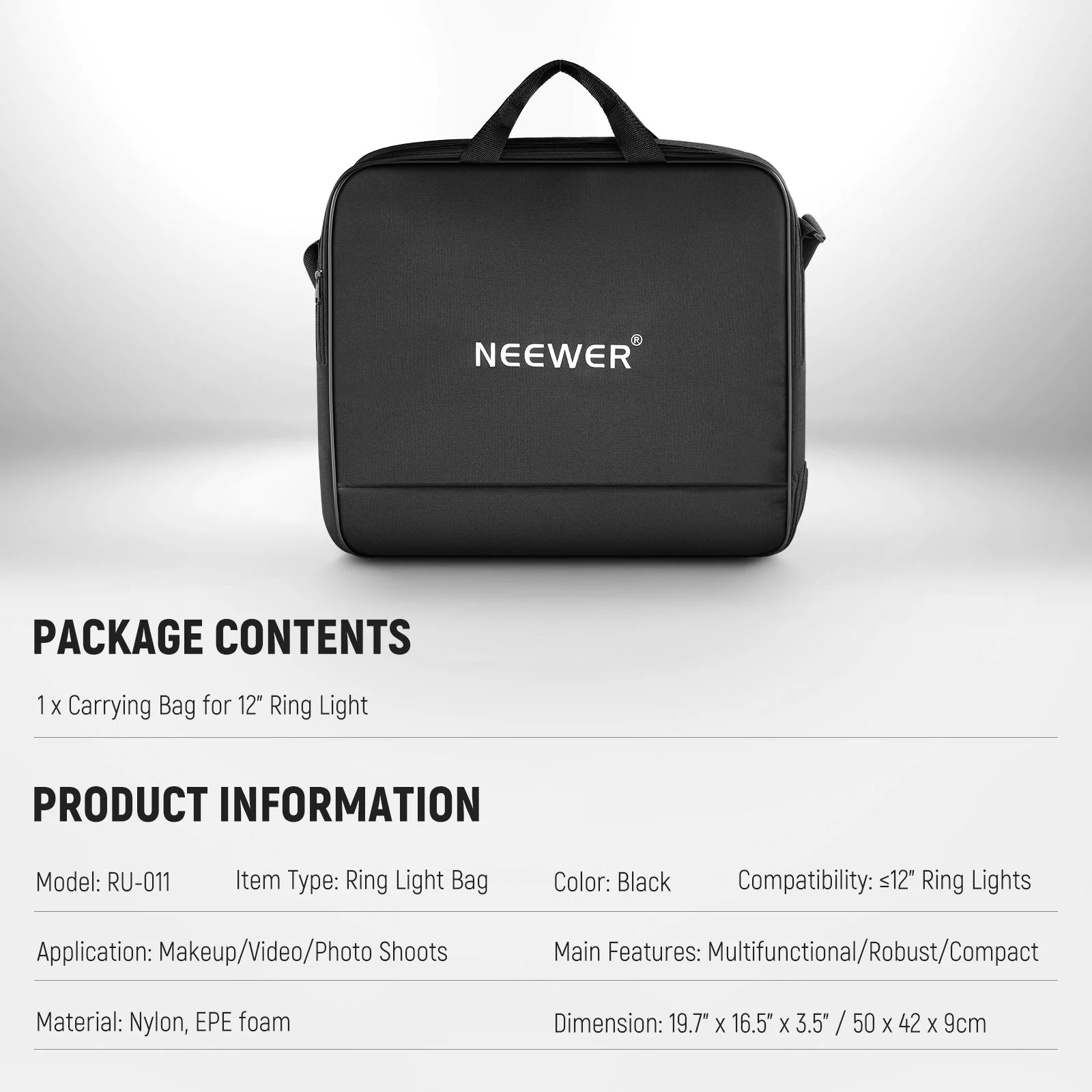 NEEWER RU-011 12" Ring Light Carry Bag - Image 7