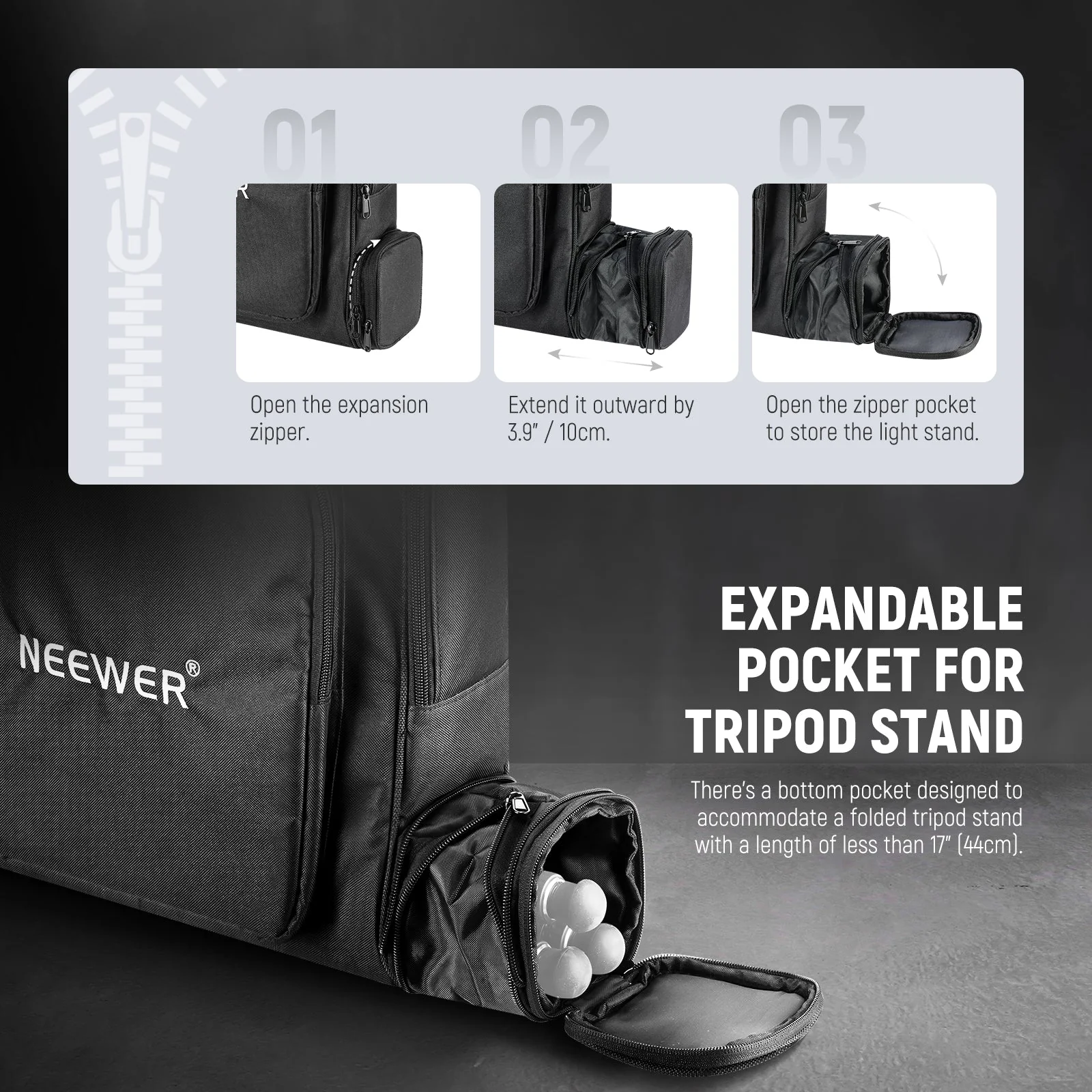 NEEWER RU-012 43x38x14cm Travel Bag For Starlink Mount GEN 3 Dish Cable Kit - Image 3