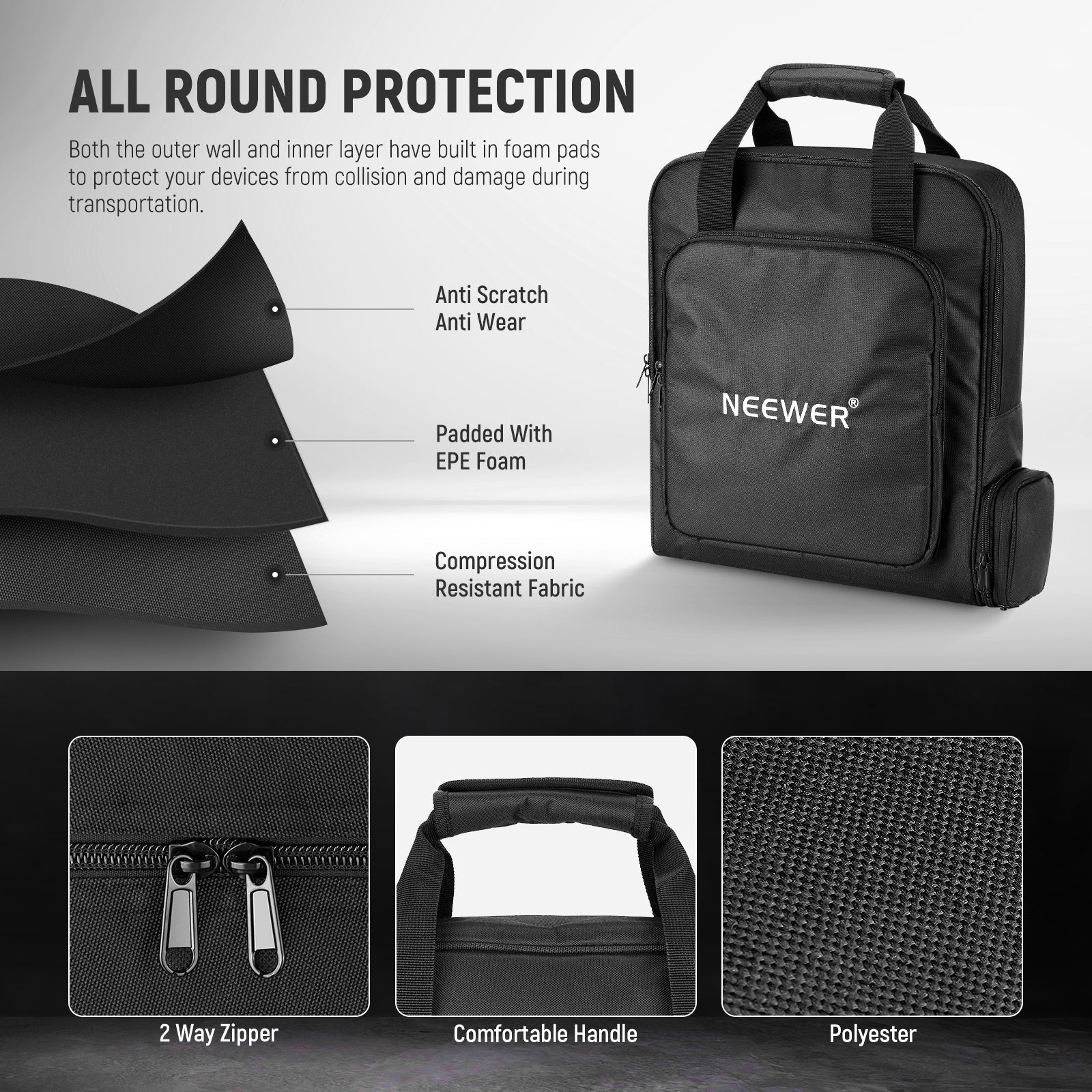 NEEWER RU-012 43x38x14cm Travel Bag For Starlink Mount GEN 3 Dish Cable Kit - Image 4