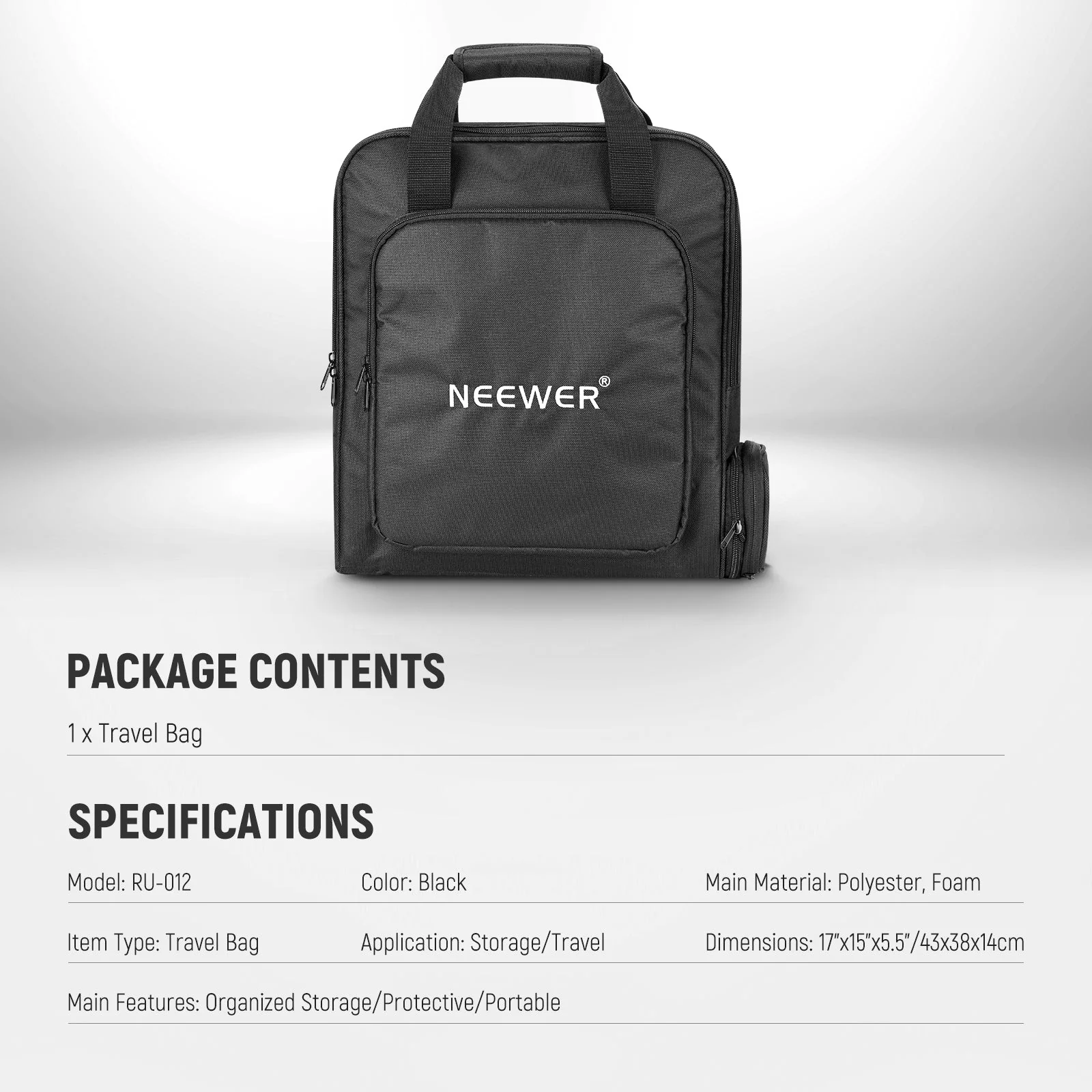 NEEWER RU-012 43x38x14cm Travel Bag For Starlink Mount GEN 3 Dish Cable Kit - Image 7