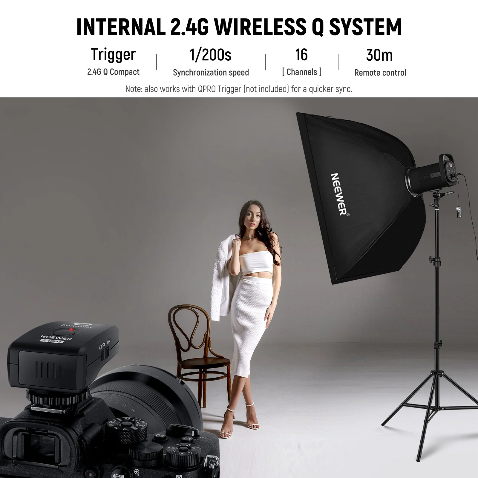 NEEWER S101-300W PRO Strobe Flash Monolight with Trigger - Image 5