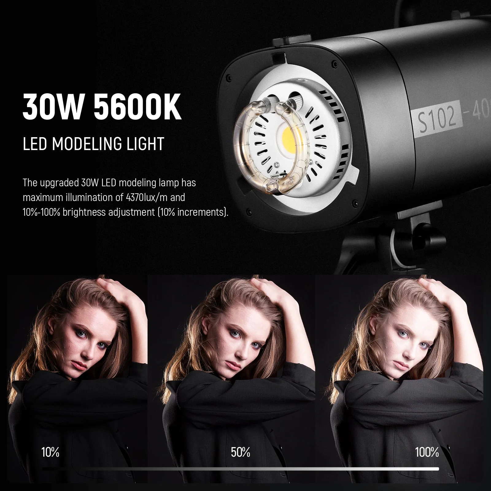 NEEWER S102-400W PRO 400Ws Output Strobe Flash Light with Trigger - Image 3