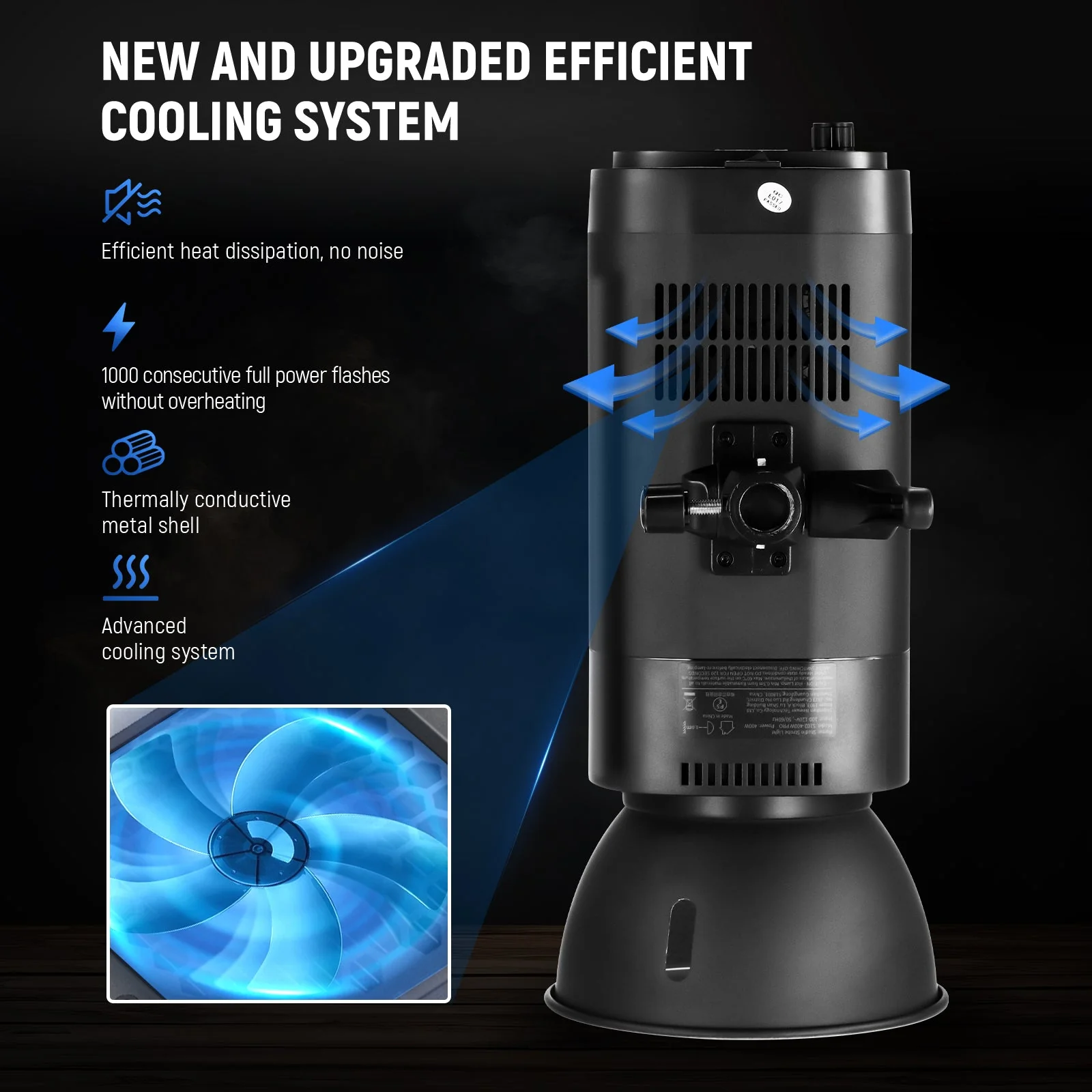 NEEWER S102-400W PRO 400Ws Output Strobe Flash Light with Trigger - Image 6