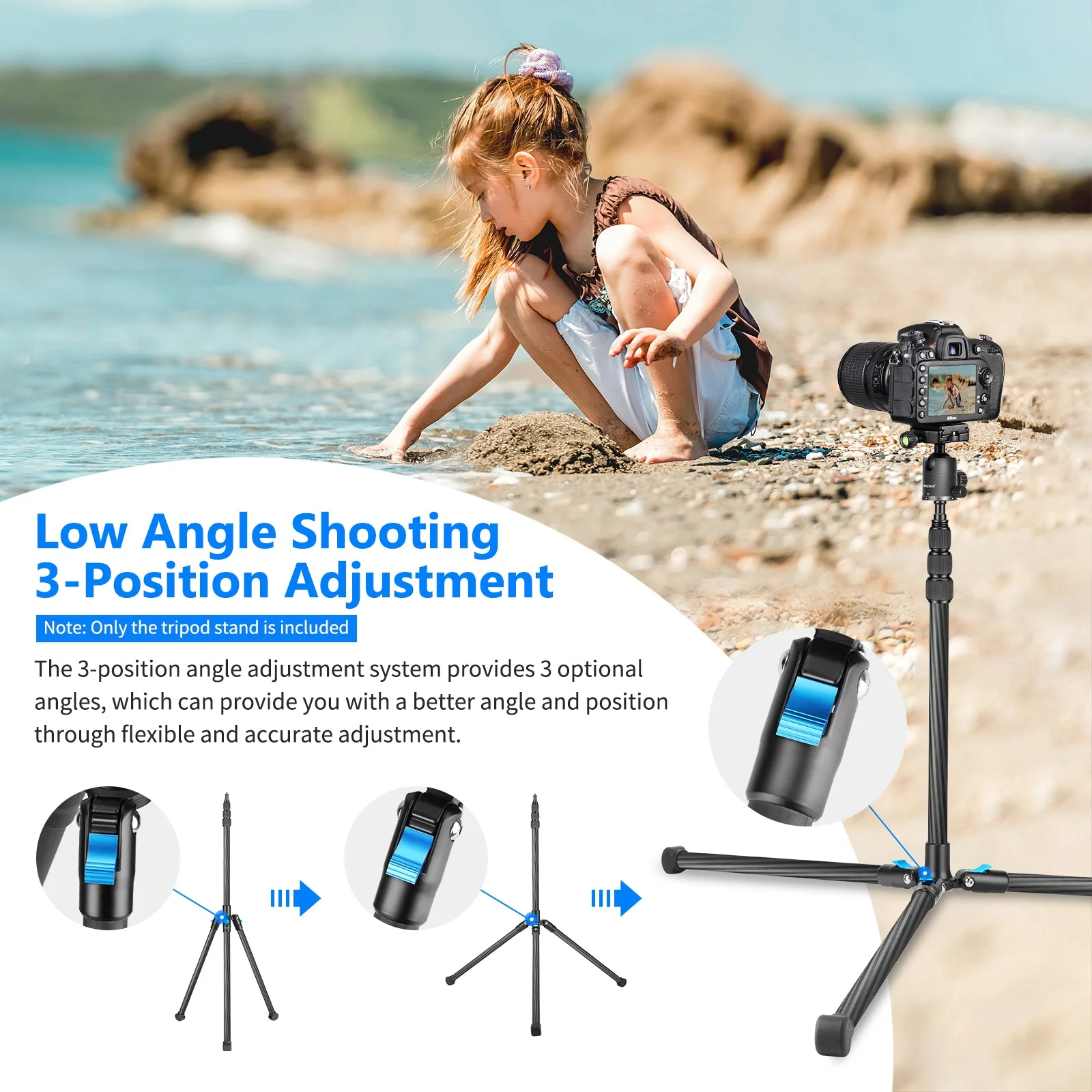 NEEWER 78.7"/200cm Carbon Fiber Tripod Light Stand with Bag - Image 5