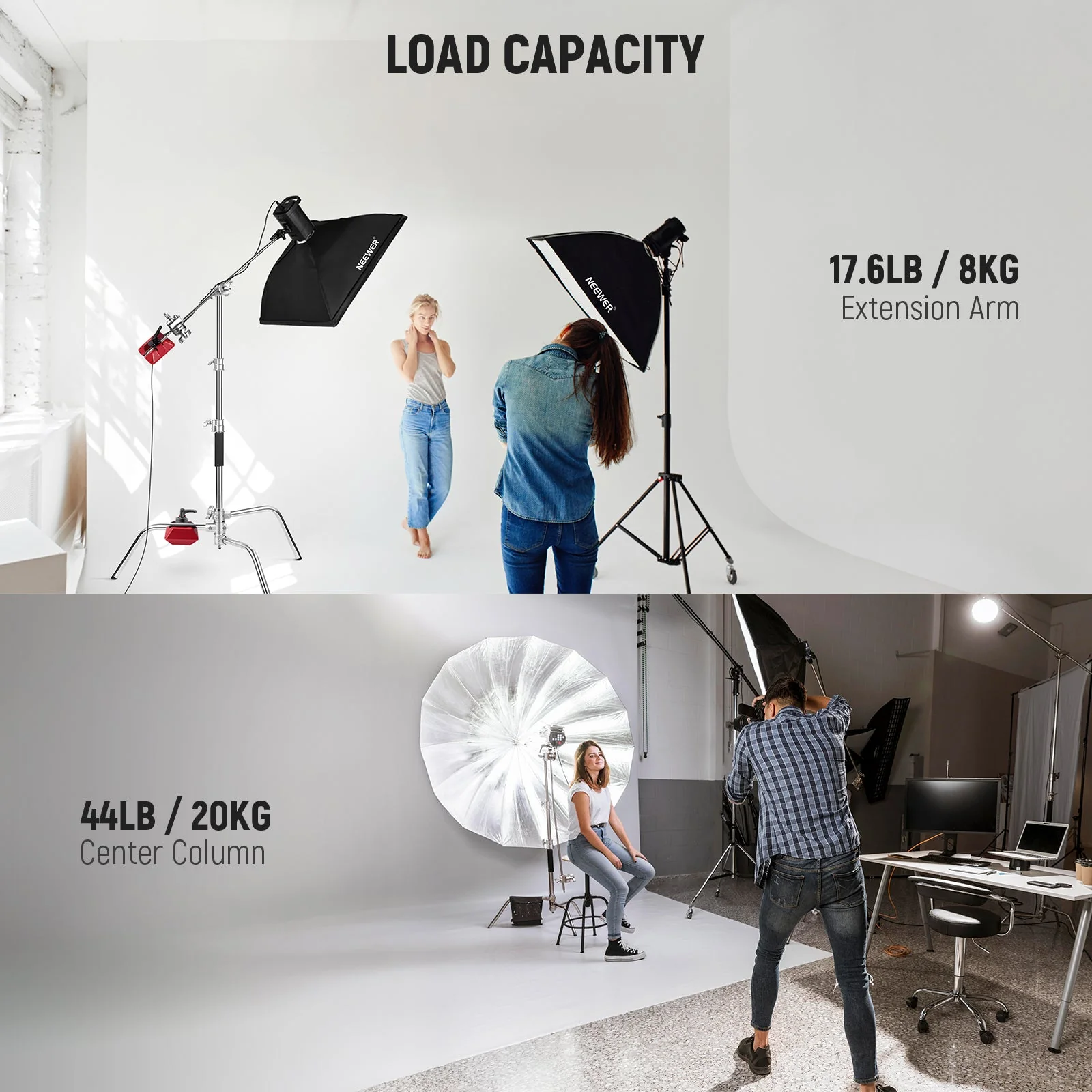 NEEWER SC172 172cm Stainless Steel Heavy Duty C Stand - Image 9