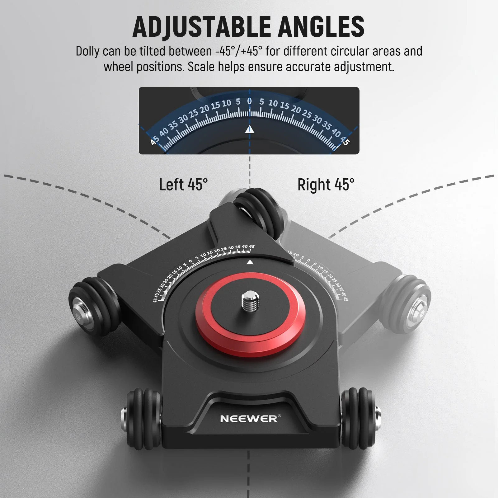 NEEWER SD001 Camera Slider Dolly with Ball Head & Phone Clamp - Image 3
