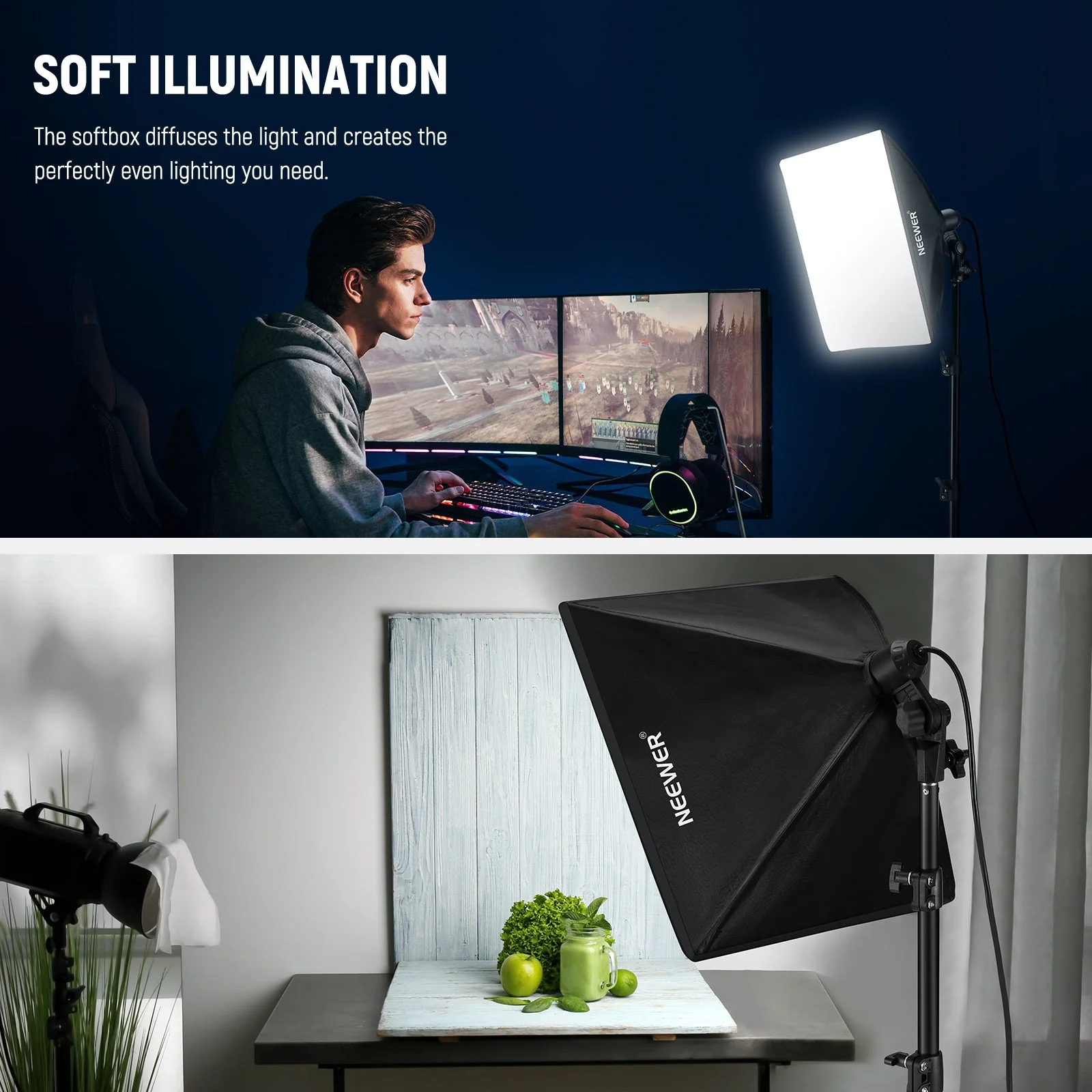 NEEWER SF40 16x16in/40x40cm Softbox Lighting Kit - Image 5