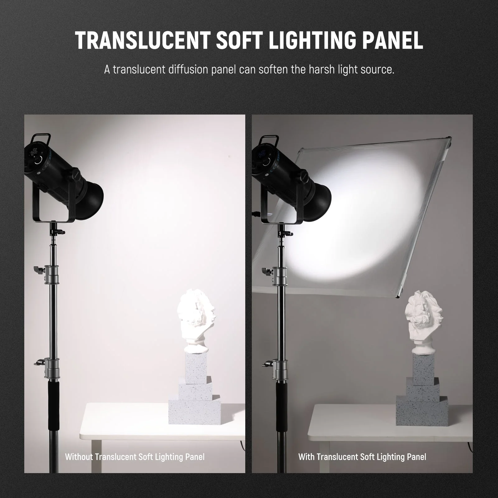 NEEWER SF7575F+MS-240AC Light Diffusion Panel Scrim Kit with Boom Pole - Image 6