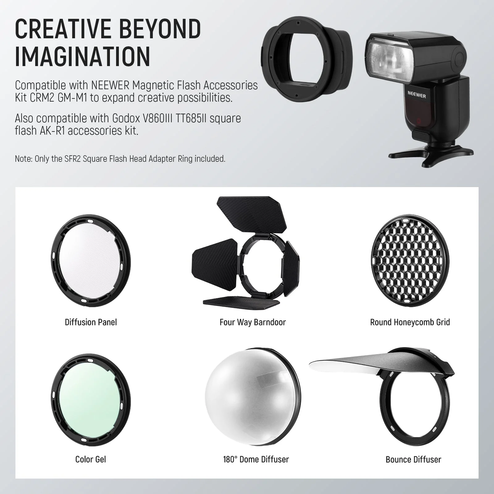 NEEWER SFR2 Silicone Square Flash Head Adapter Ring - Image 6