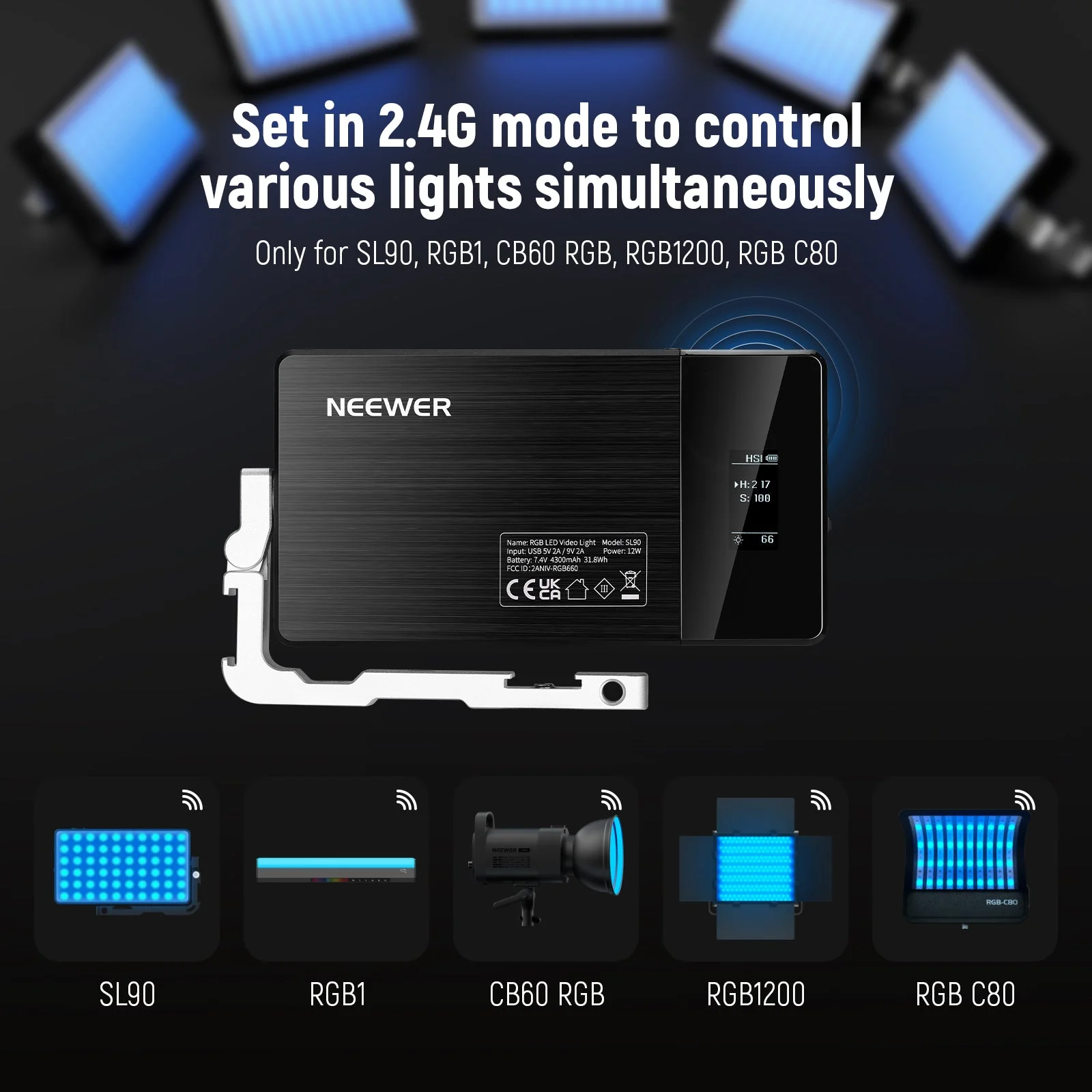 NEEWER SL90 Aluminum Cold Shoe RGB Panel Video Light - Image 7