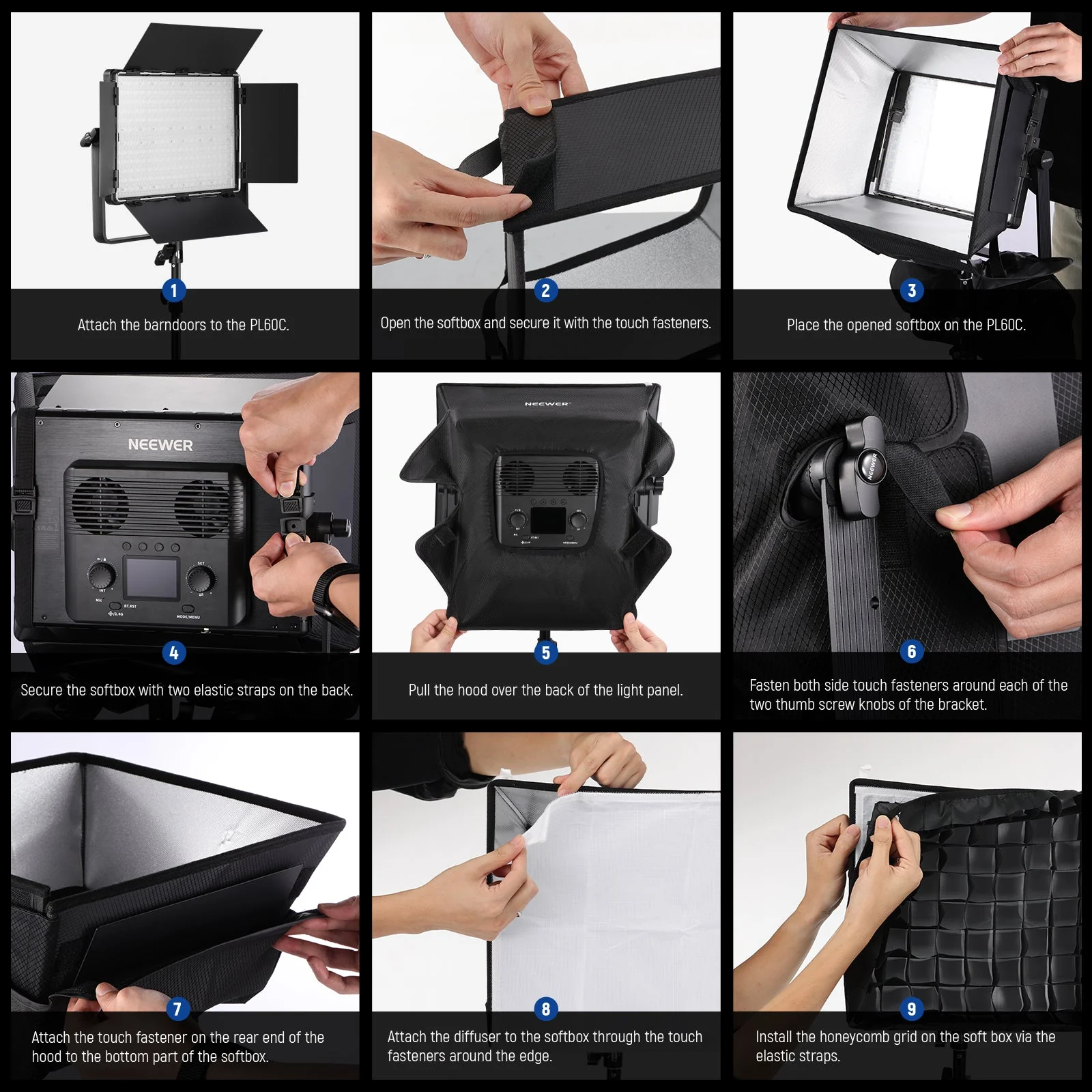 NEEWER Softbox Diffuser for PL60C RGB LED Video Light Panel - Image 6
