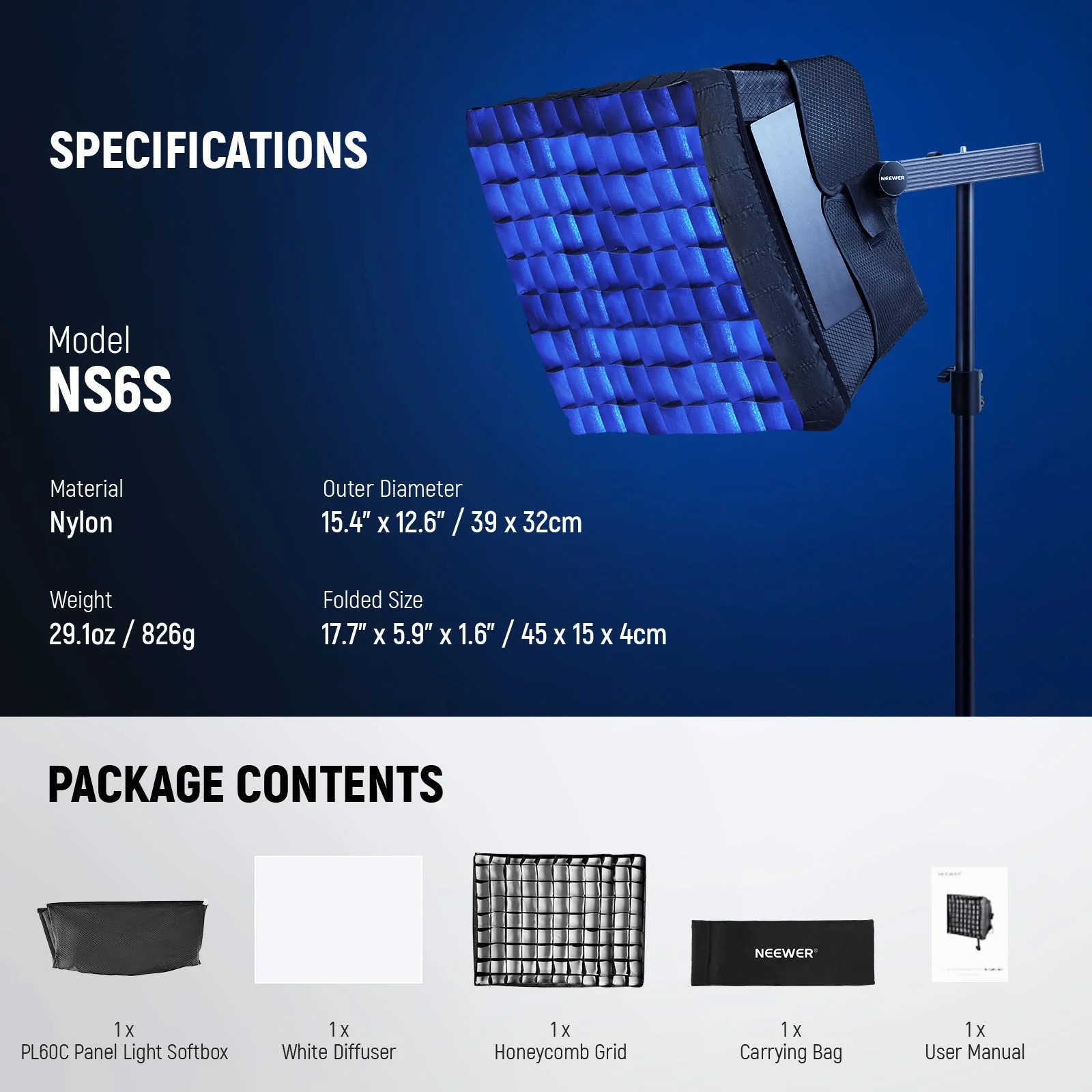 NEEWER Softbox Diffuser for PL60C RGB LED Video Light Panel - Image 7