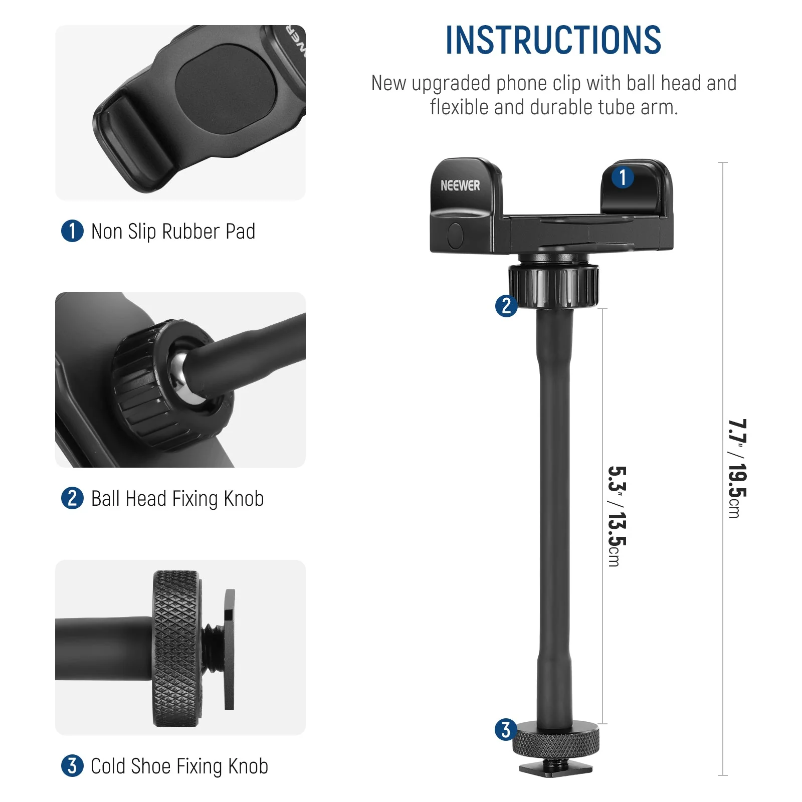 NEEWER SP-09 360° Flexible Universal Phone Holder - Image 5