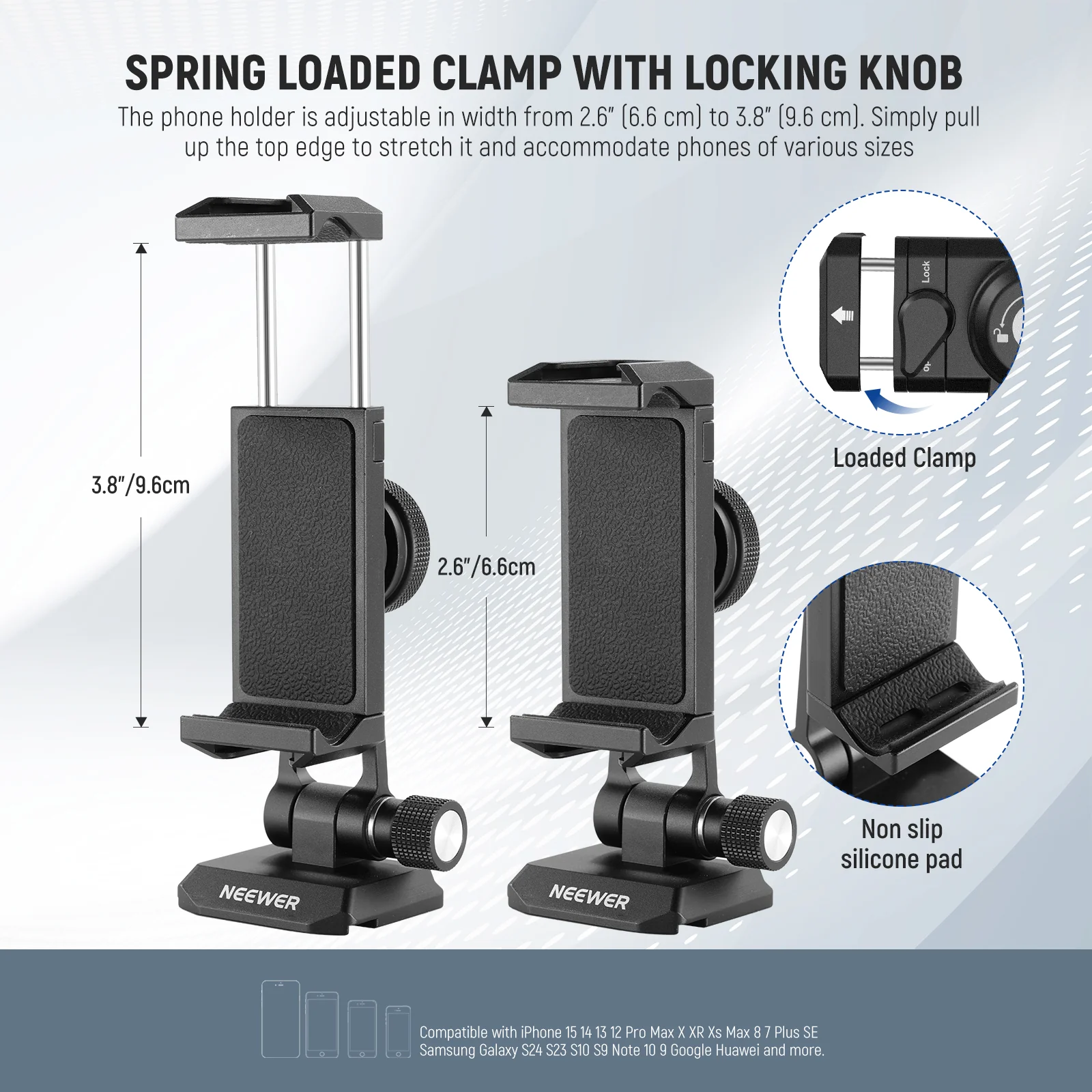 NEEWER SP-18 Phone Tripod Mount Adapter with Arca Type QR Base - Image 3