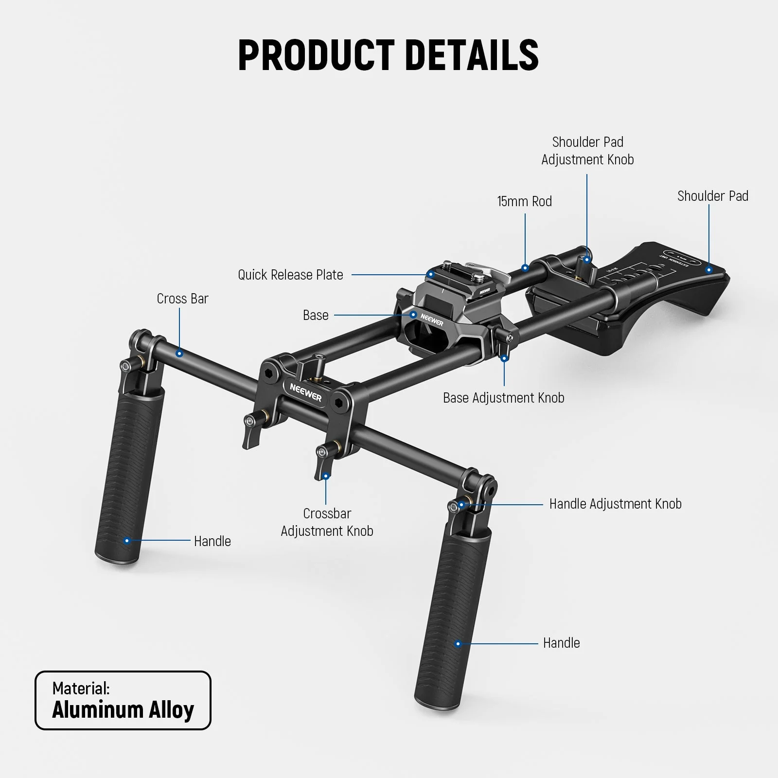 NEEWER SR007 Universal Shoulder Rig Kit - Image 2
