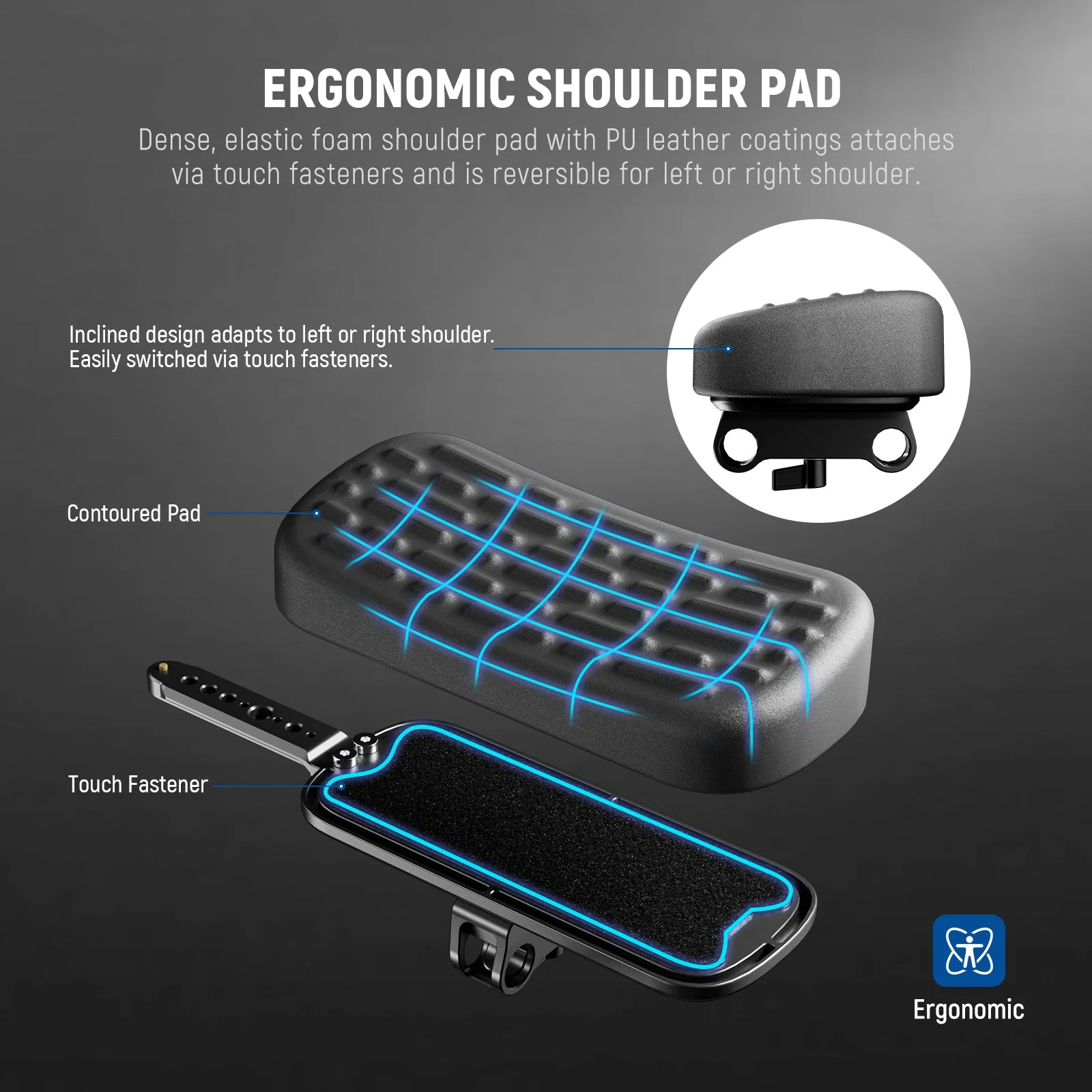 NEEWER SR016 15mm LWS Self Adjusting Shoulder Pad with V Mount Battery Plate - Image 2