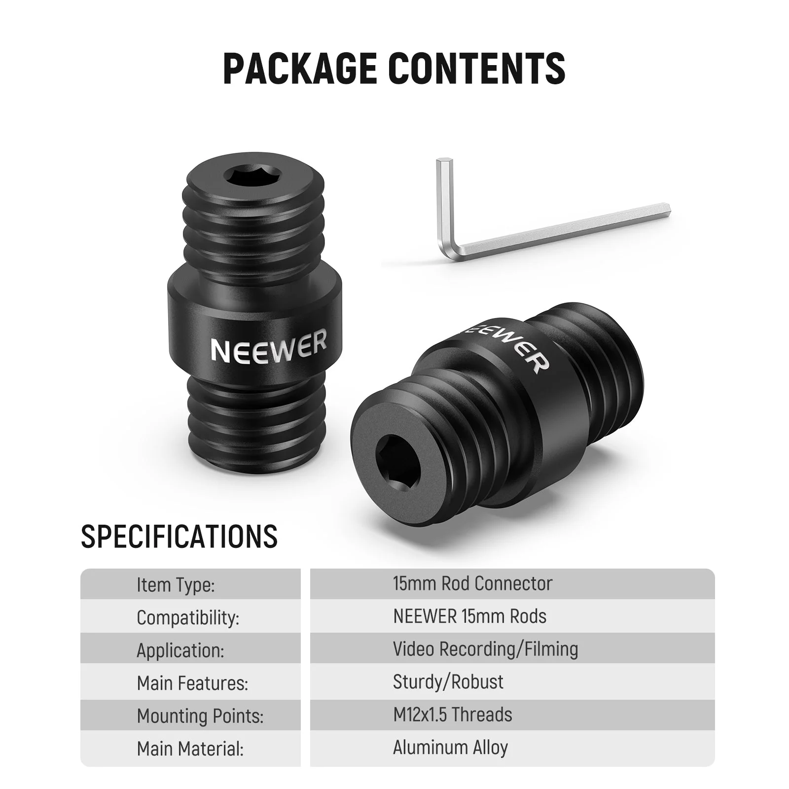 NEEWER SR020 15mm Rod Connector - Image 7