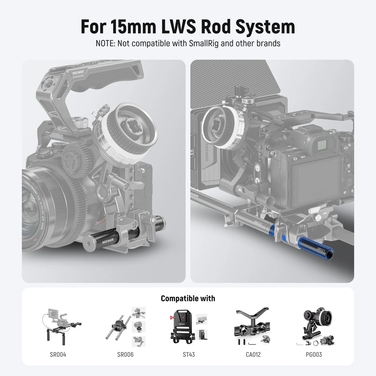 NEEWER SR021 2 Pack 15mm Aluminum Alloy Extendable - Image 6