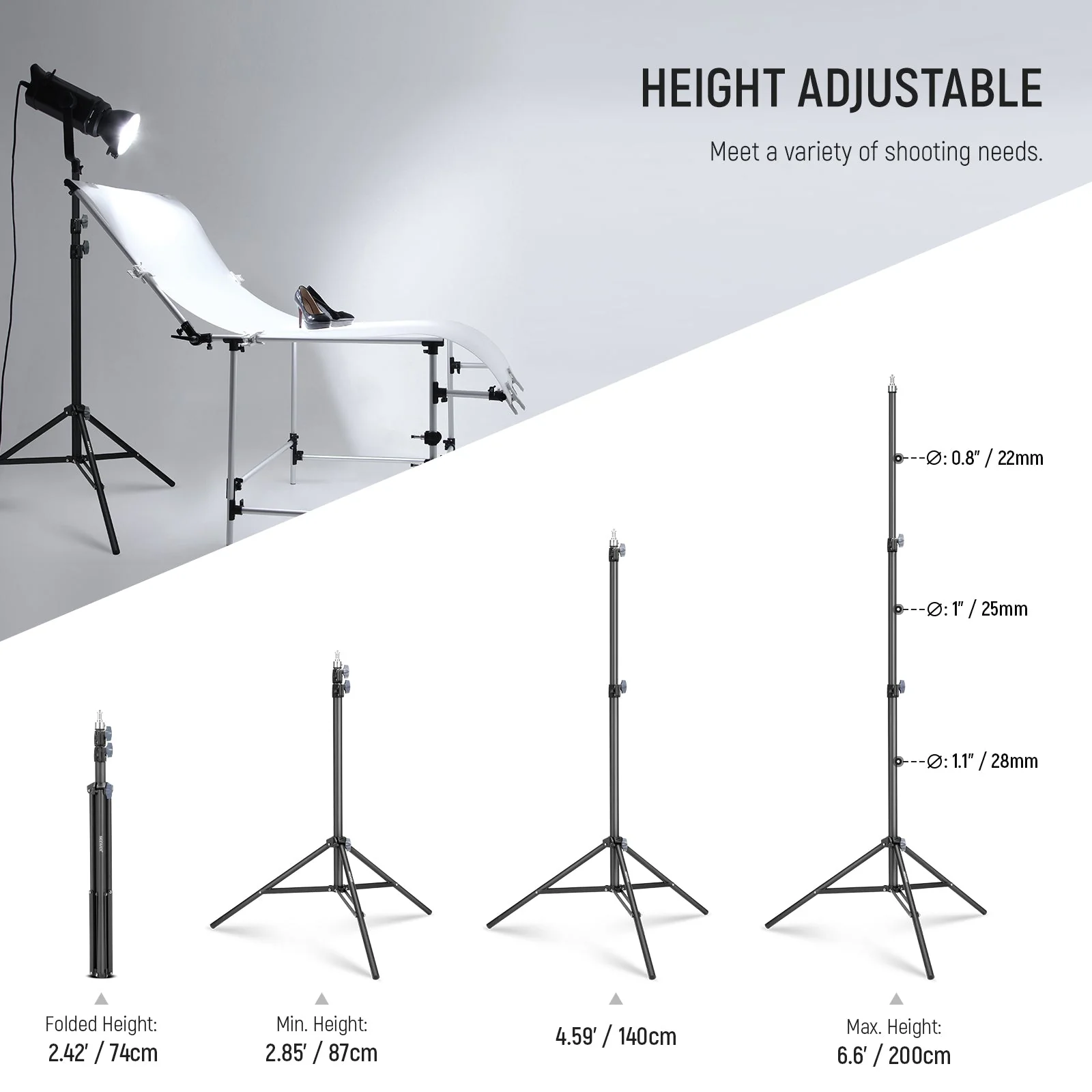NEEWER ST-200 200cm Heavy Duty Photography Light Stand - Image 2