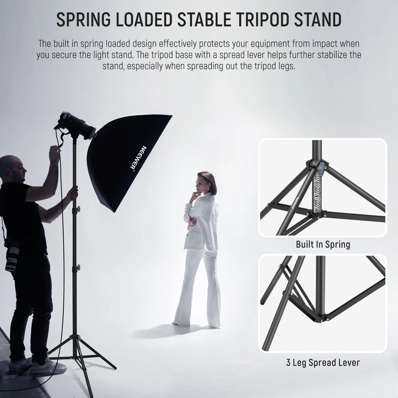 NEEWER ST-200 200cm Heavy Duty Photography Light Stand - Image 3