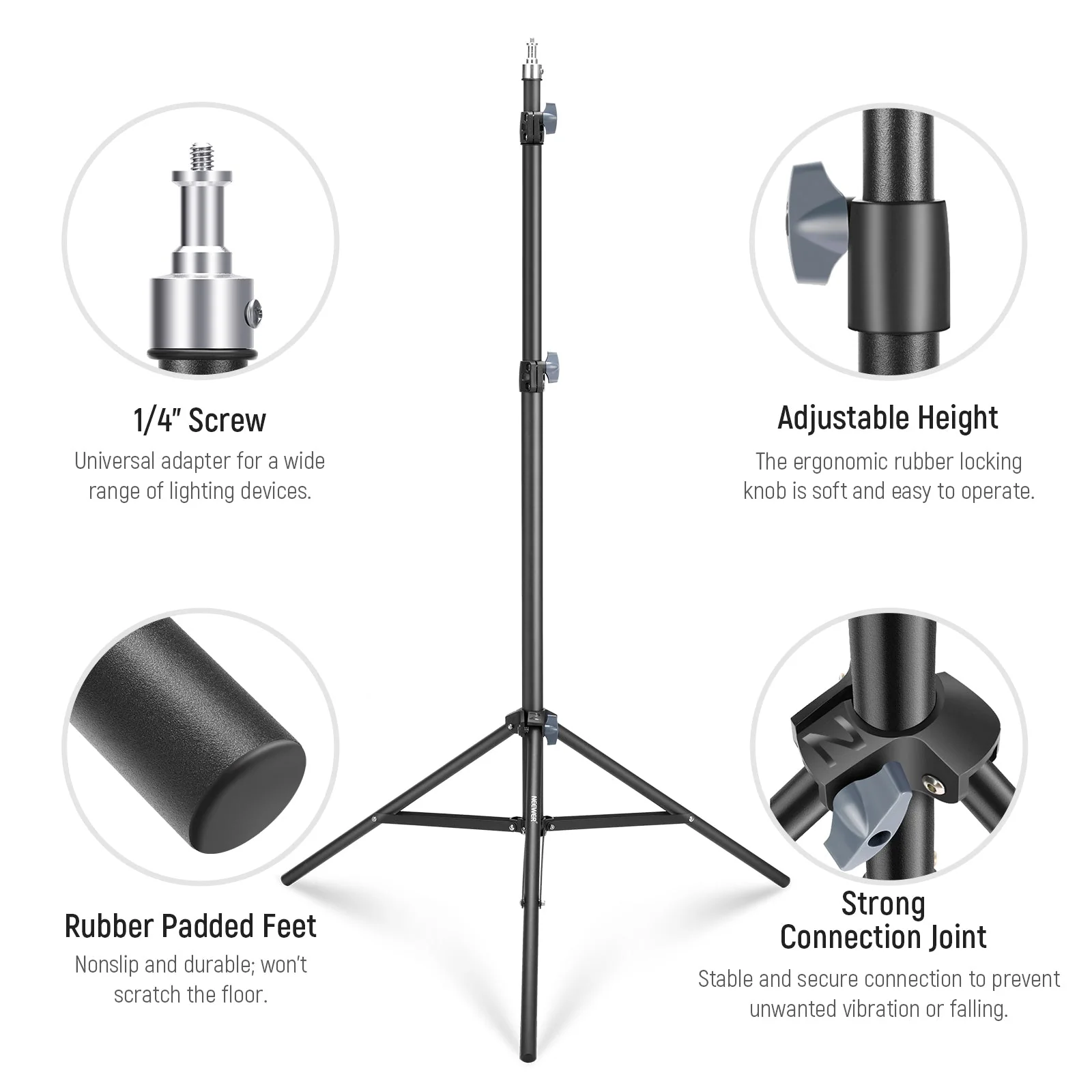 NEEWER ST-200 200cm Heavy Duty Photography Light Stand - Image 5