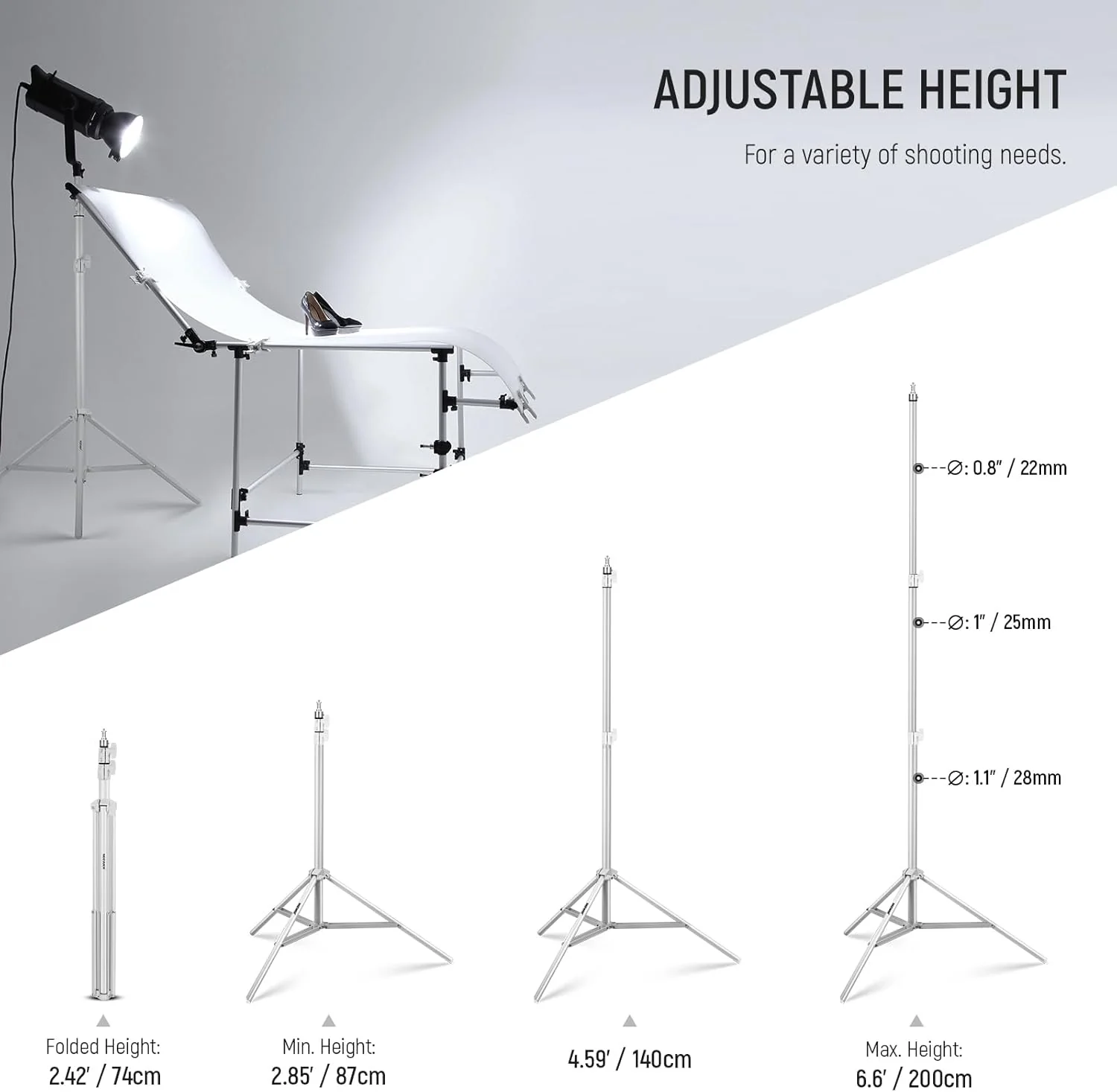 NEEWER ST-200 200cm Heavy Duty Photography Light Stand - Image 9