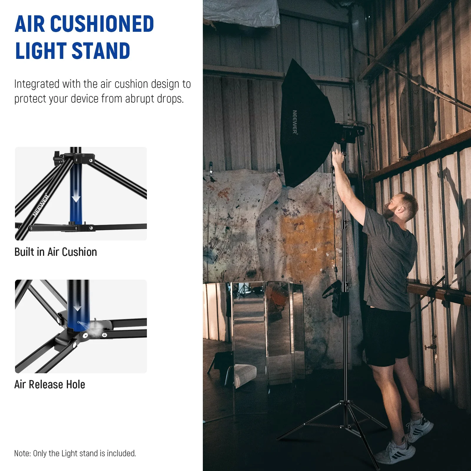 NEEWER ST-260AC 8.5ft/2.6m Air Cushioned Light Stand - Image 3