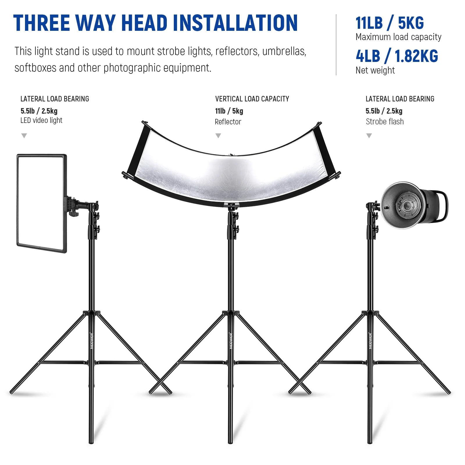 NEEWER ST-280AC 9.2ft/2.8m Air Cushioned Light Stand - Image 4