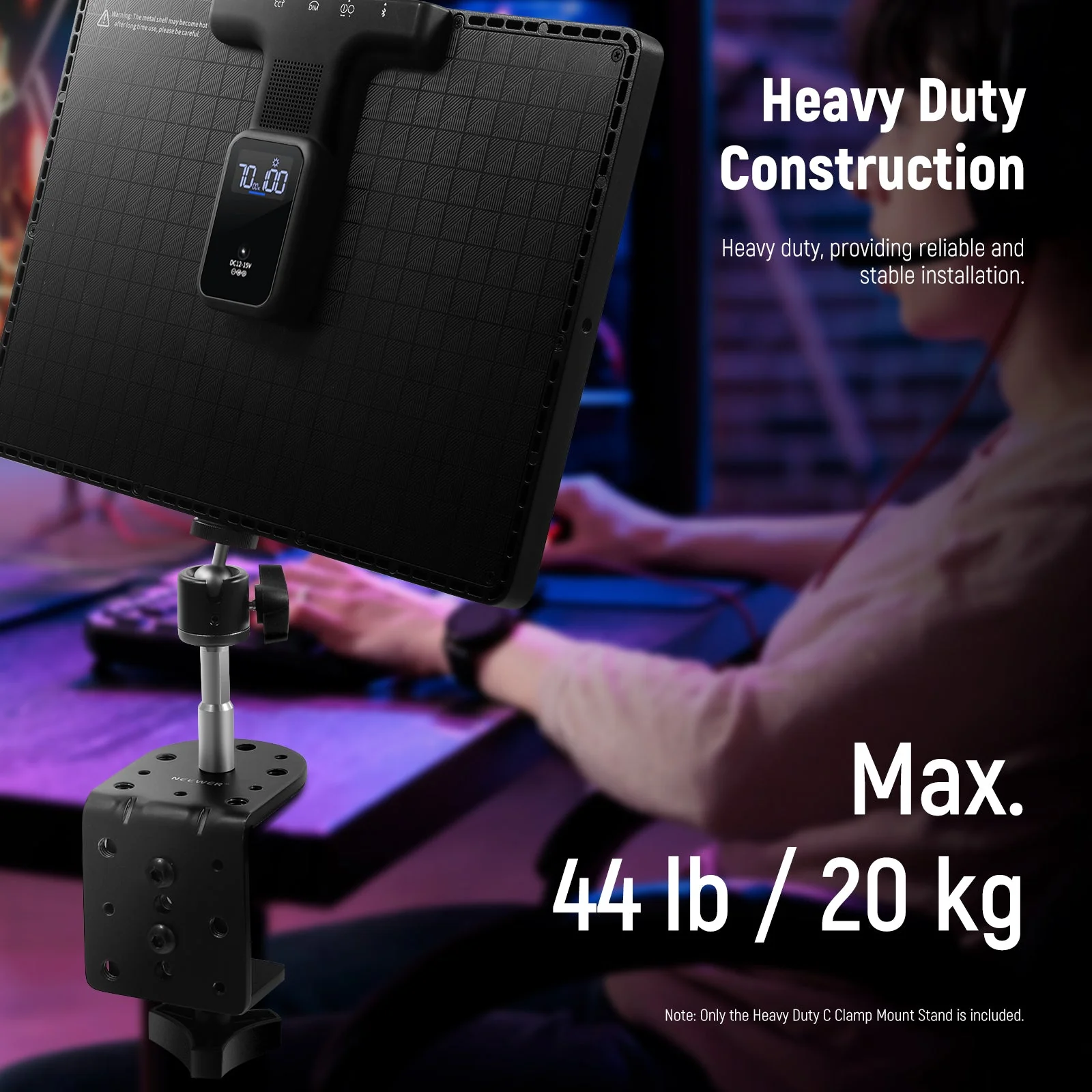 NEEWER ST-CCD1 Heavy Duty C Desk Clamp - Image 5