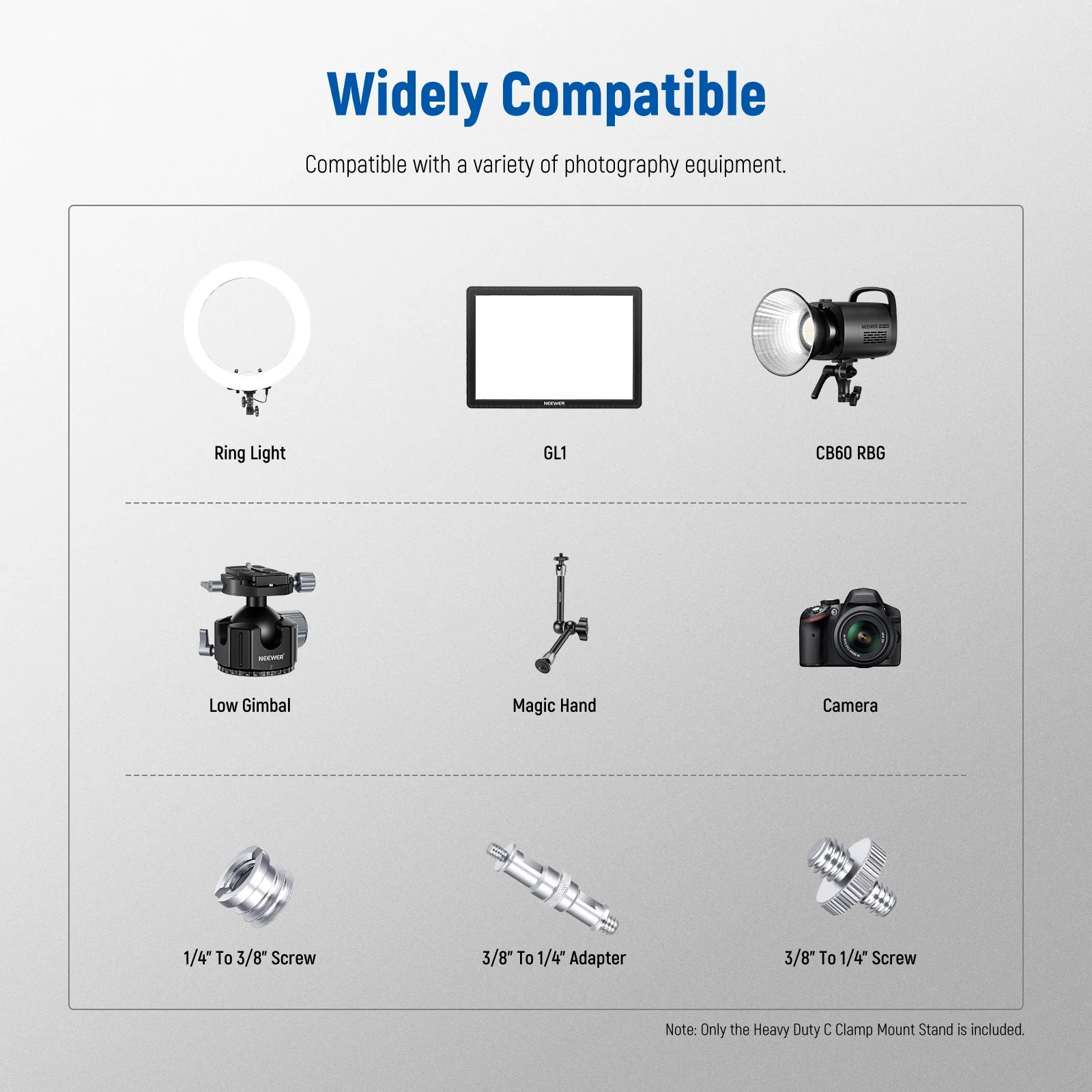 NEEWER ST-CCD1 Heavy Duty C Desk Clamp - Image 8