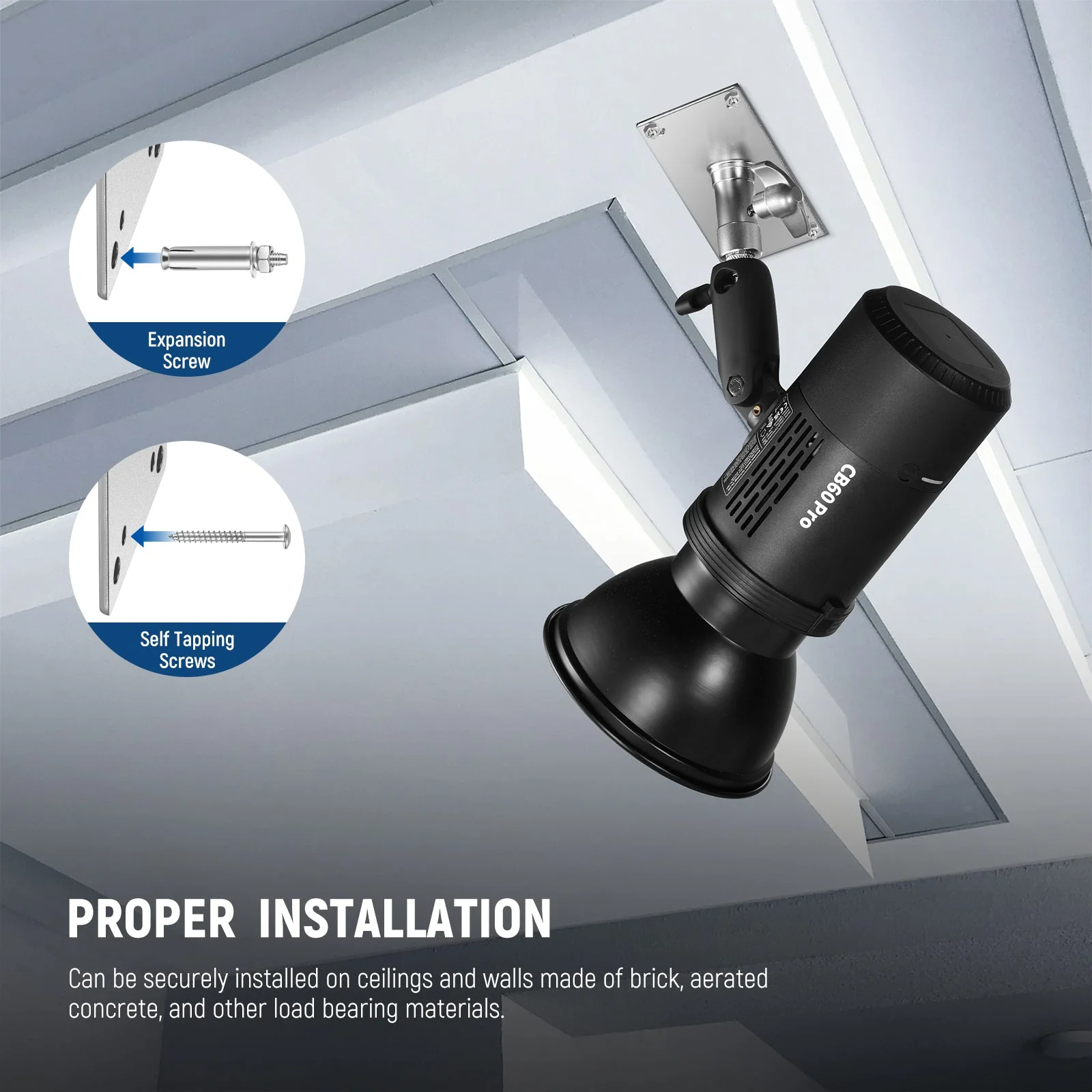 NEEWER ST-WM1 3.34" Iron Wall Ceiling Mount - Image 5