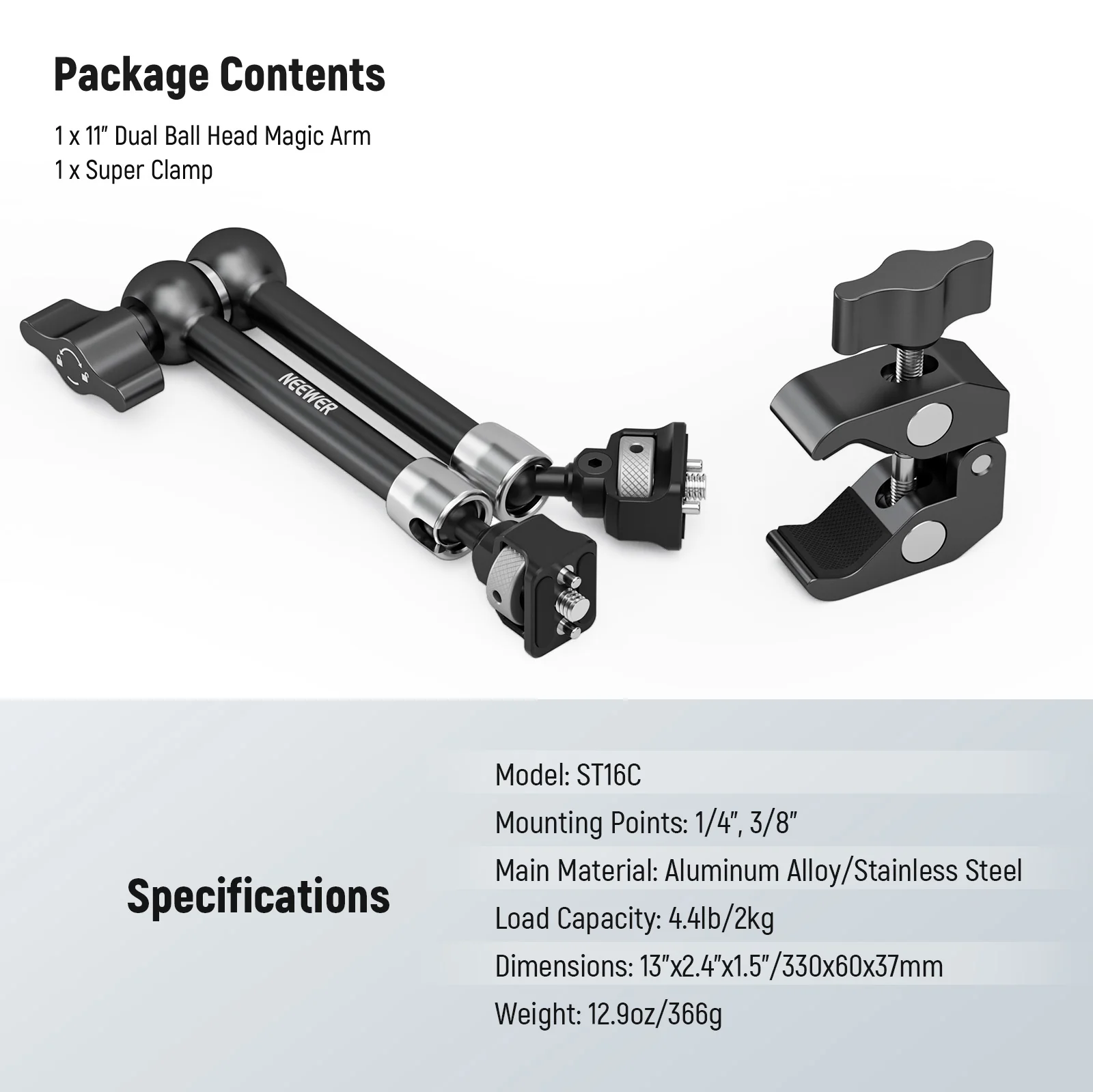 NEEWER ST07C/ST16C Magic Arm with Super Clamp - Image 7
