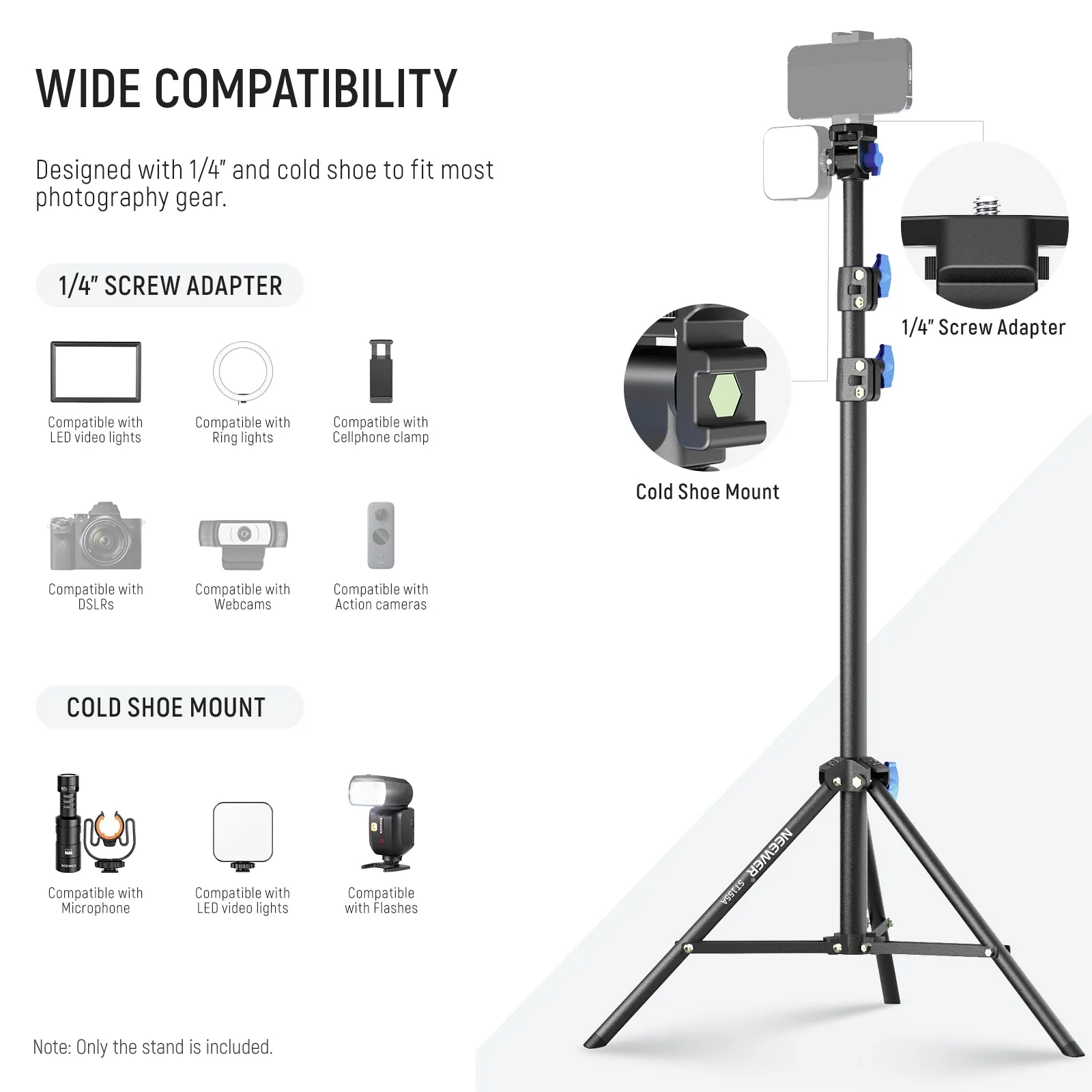 NEEWER ST155A 28"-61"/72-155cm Photography Light Stand - Image 5