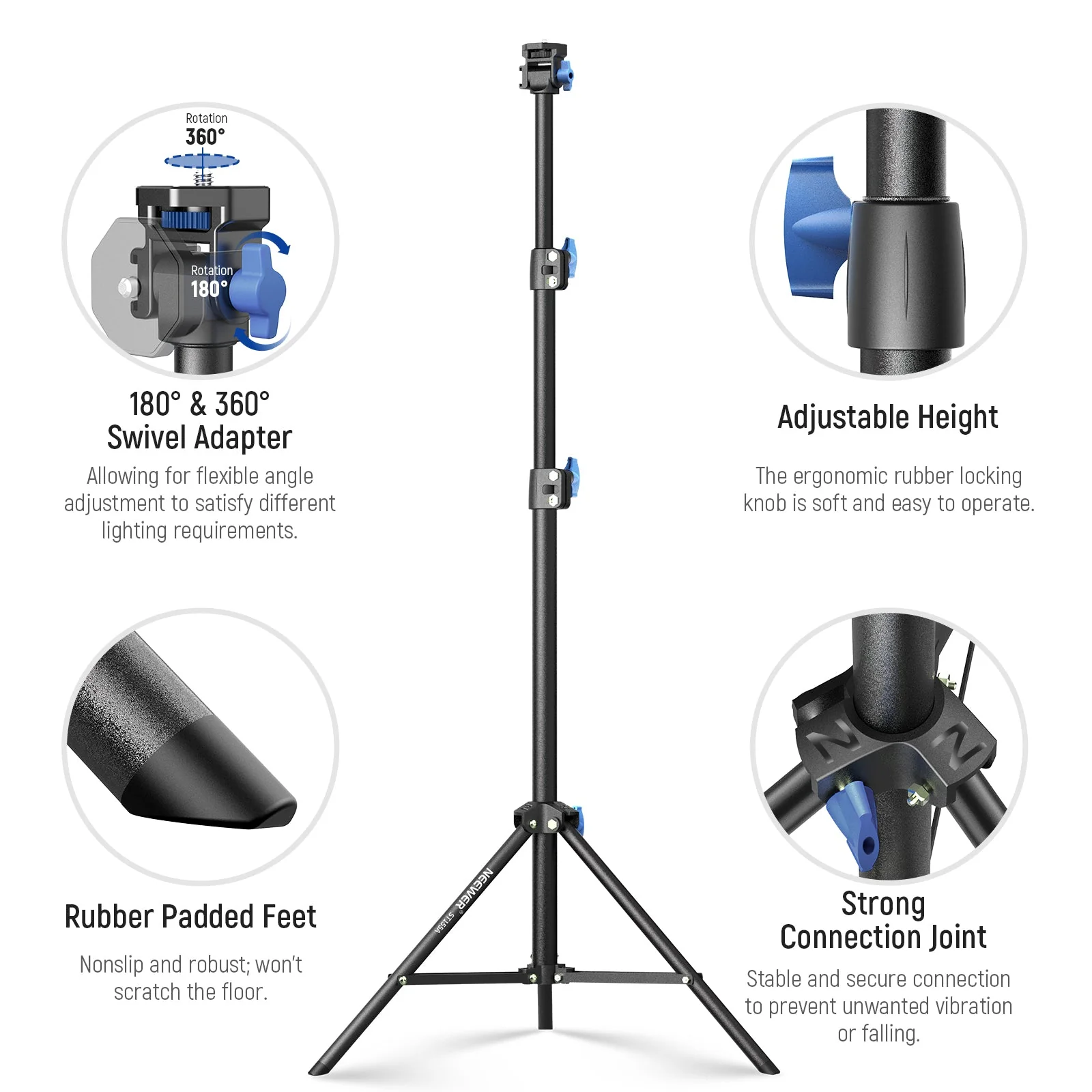 NEEWER ST155A 28"-61"/72-155cm Photography Light Stand - Image 6