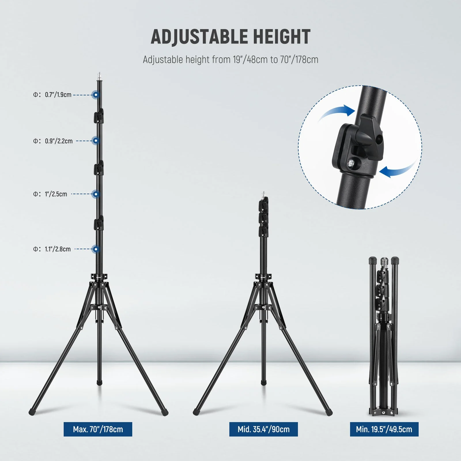 NEEWER ST178B 70"/178cm Light Stand - Image 2