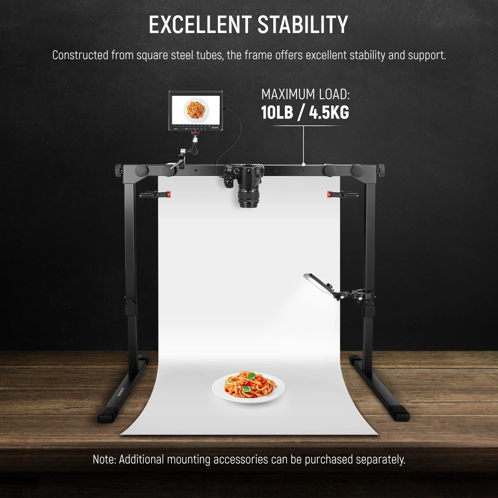 NEEWER ST200 Overhead Camera Stand with Arca Type QR Plate - Image 4