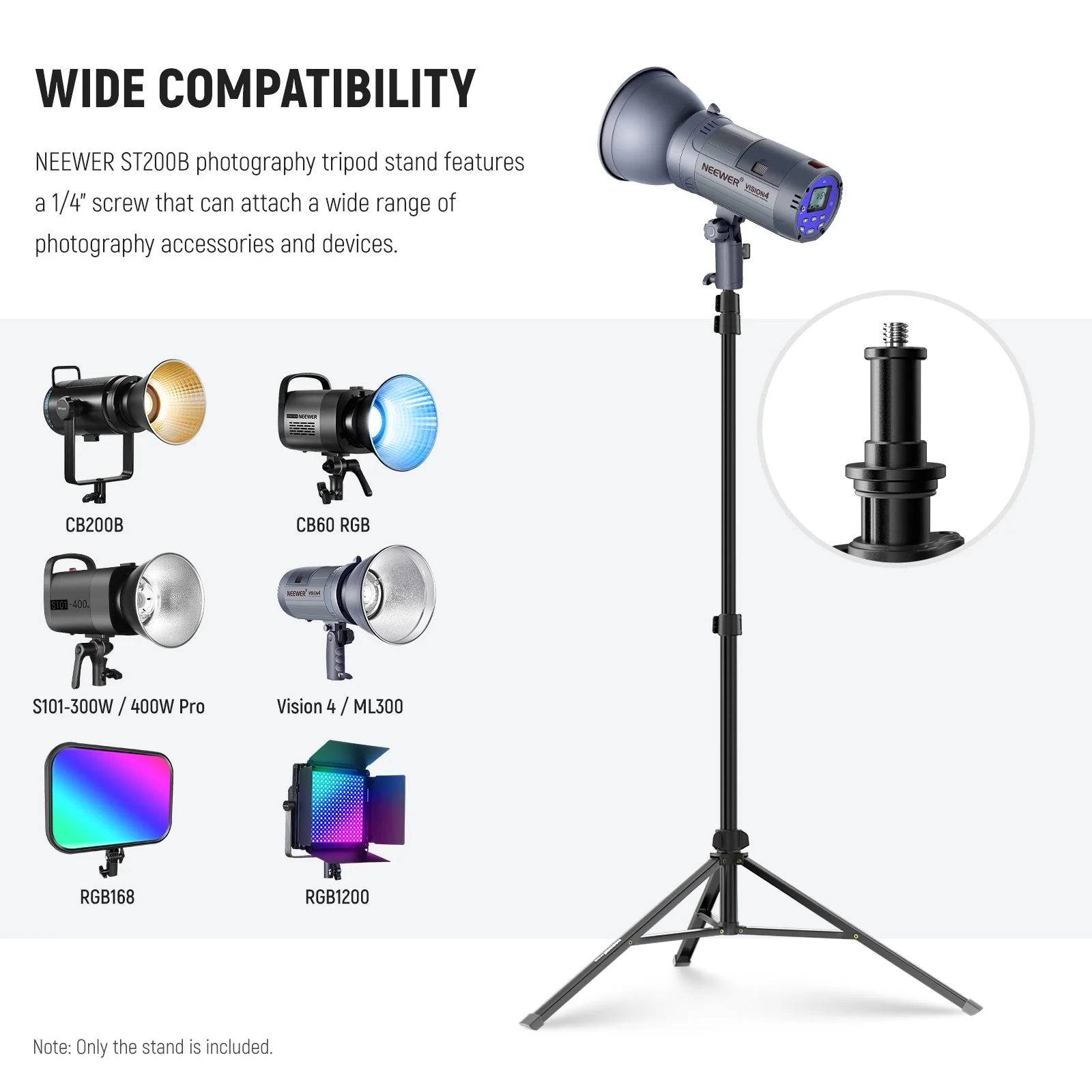 NEEWER ST200B 200cm Aluminum Photography Light Stand with Ball Head - Image 4