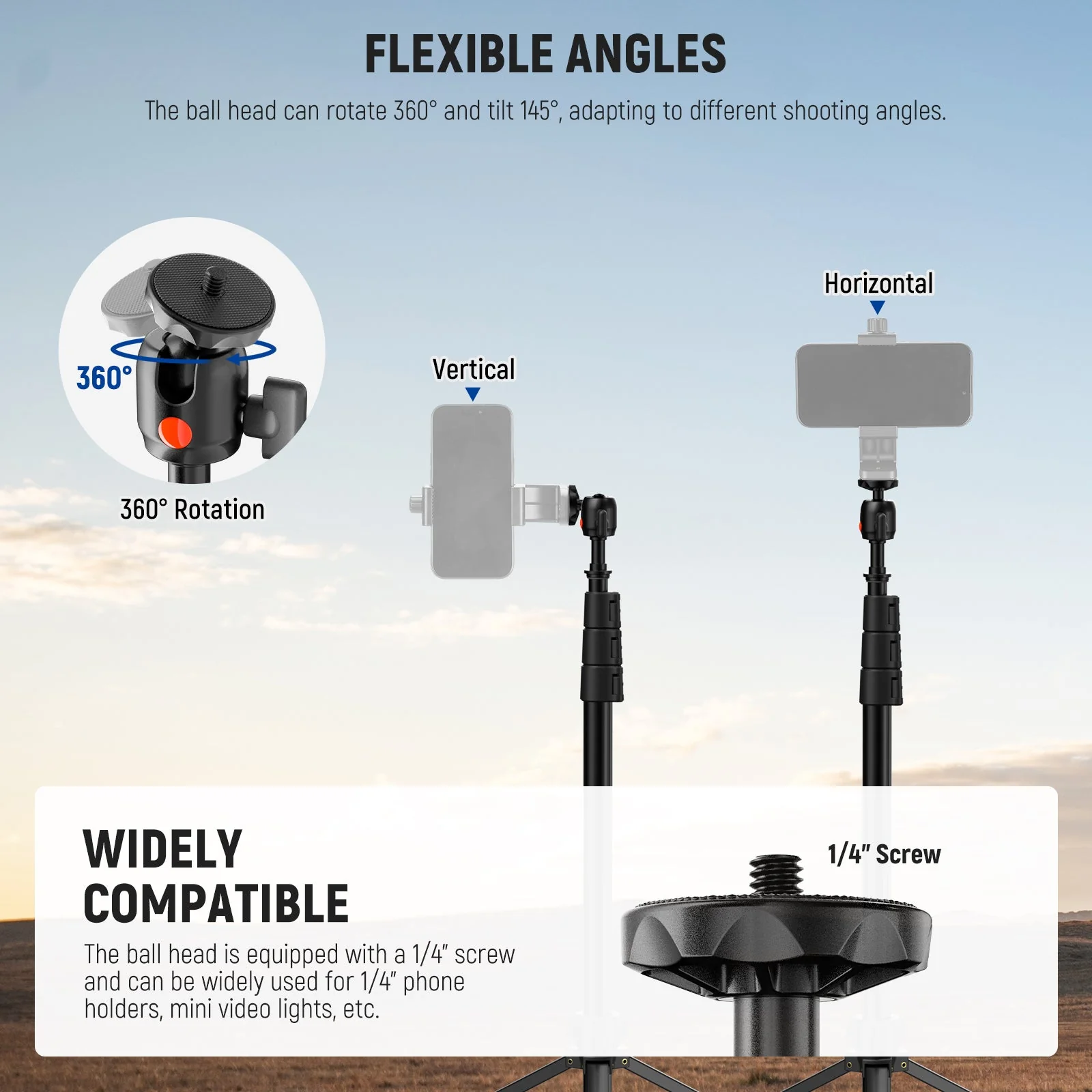 NEEWER ST200B 200cm Aluminum Photography Light Stand with Ball Head - Image 5