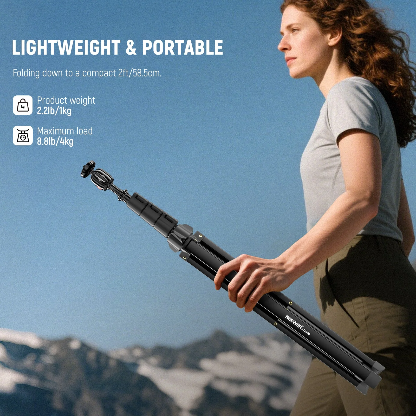 NEEWER ST200B 200cm Aluminum Photography Light Stand with Ball Head - Image 6