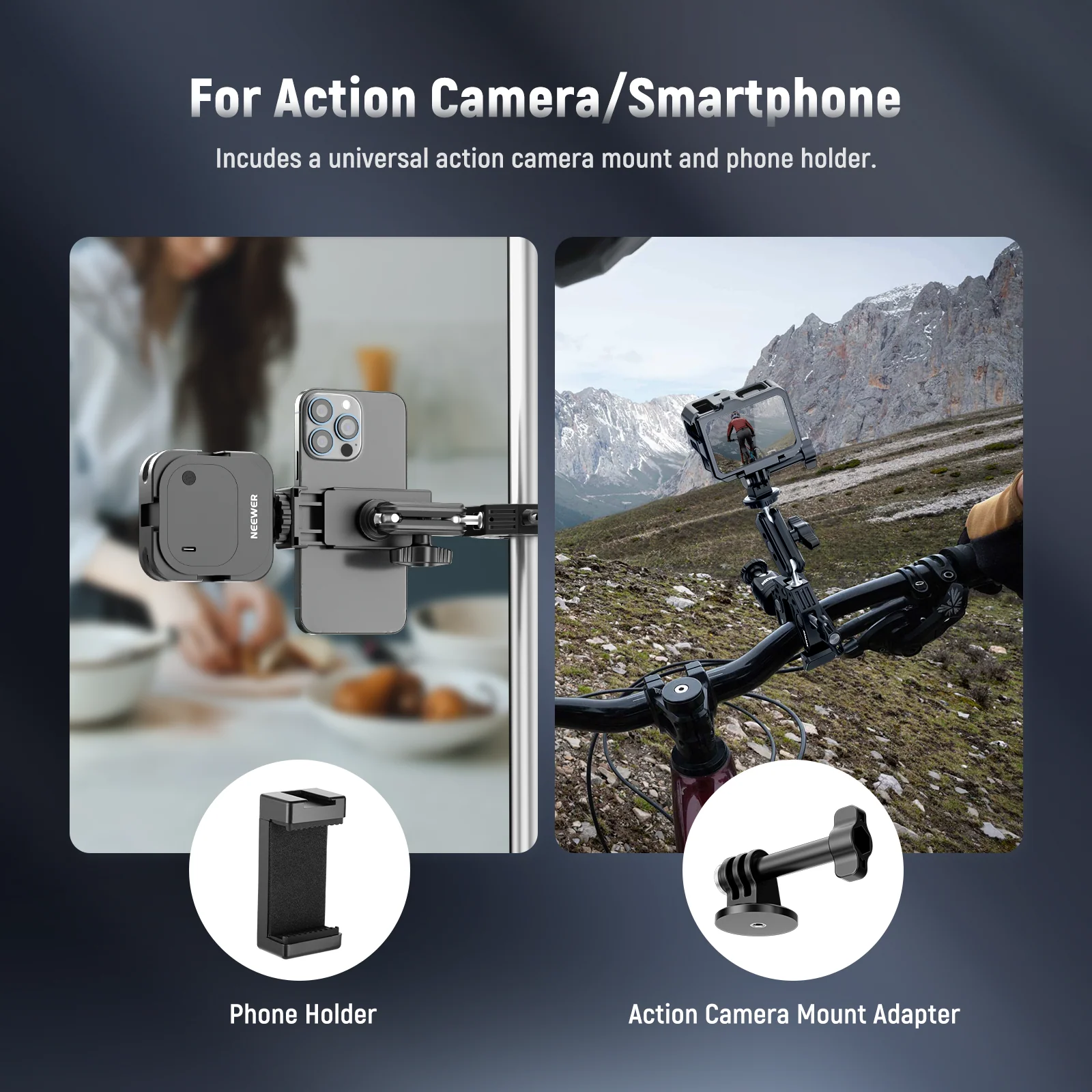 NEEWER ST58 Super Clamp with 3" Dual Ballhead Magic Arm - Image 4
