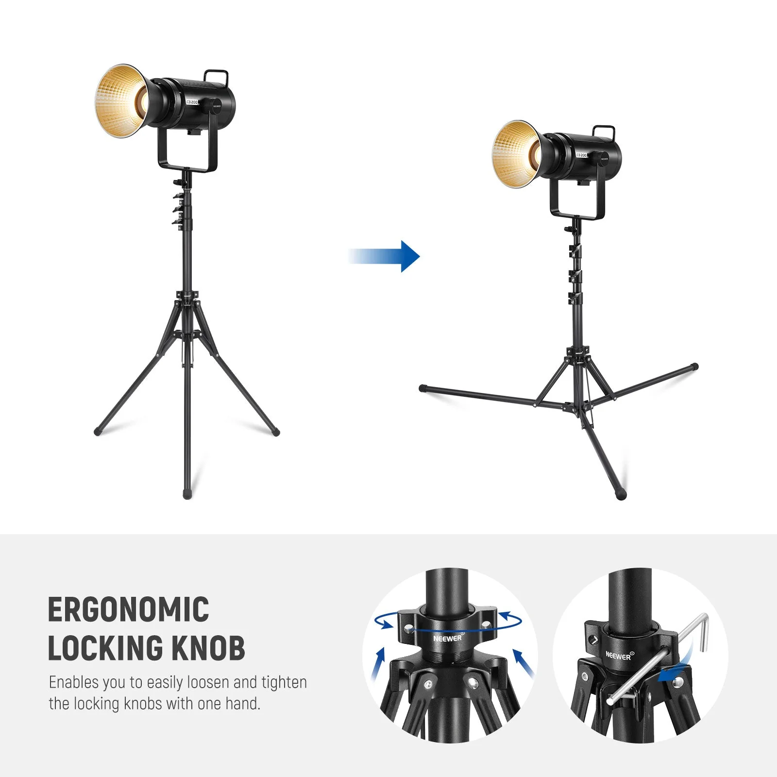 NEEWER ST70R All Metal Foldable Light Stand - Image 3