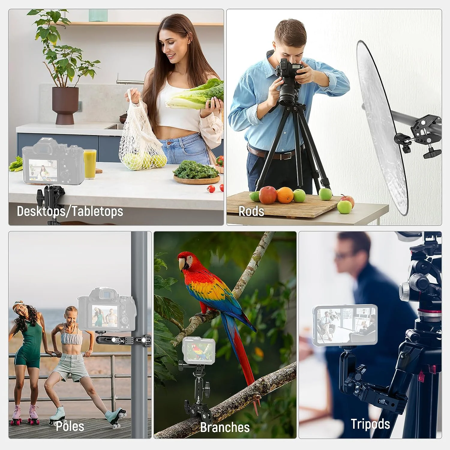 NEEWER ST83 Super Clamp with 3" Dual Ballhead Magic Arm - Image 5