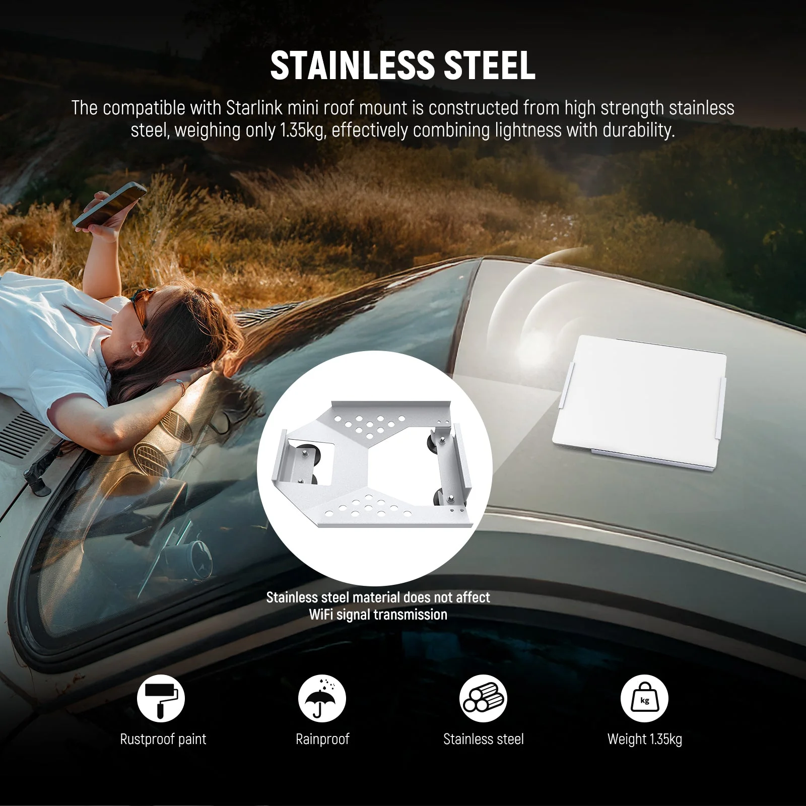NEEWER ST90 Roof Mount Compatible with Starlink Mini - Image 3