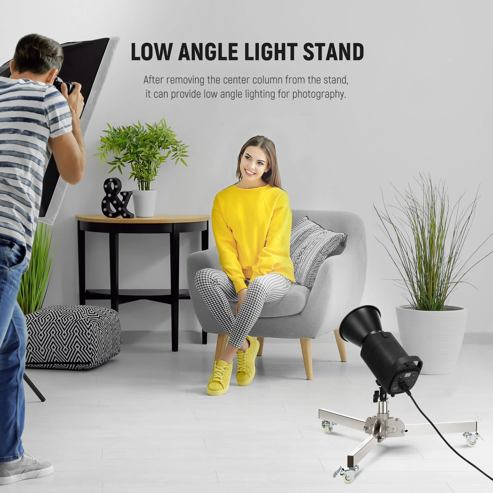 NEEWER ST98SS Stainless Steel Heavy Duty Wheeled Light Stand - Image 7