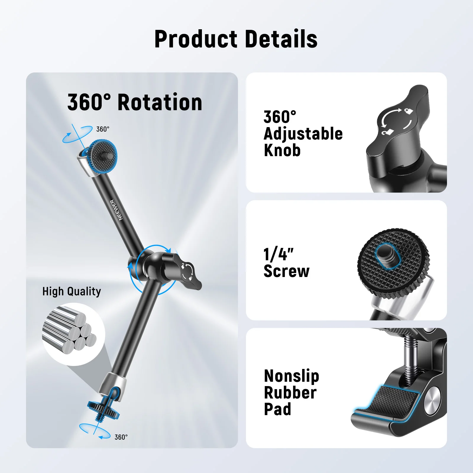 NEEWER ST15C/ST25C Super Clamp & Magic Arm Kit - Image 9
