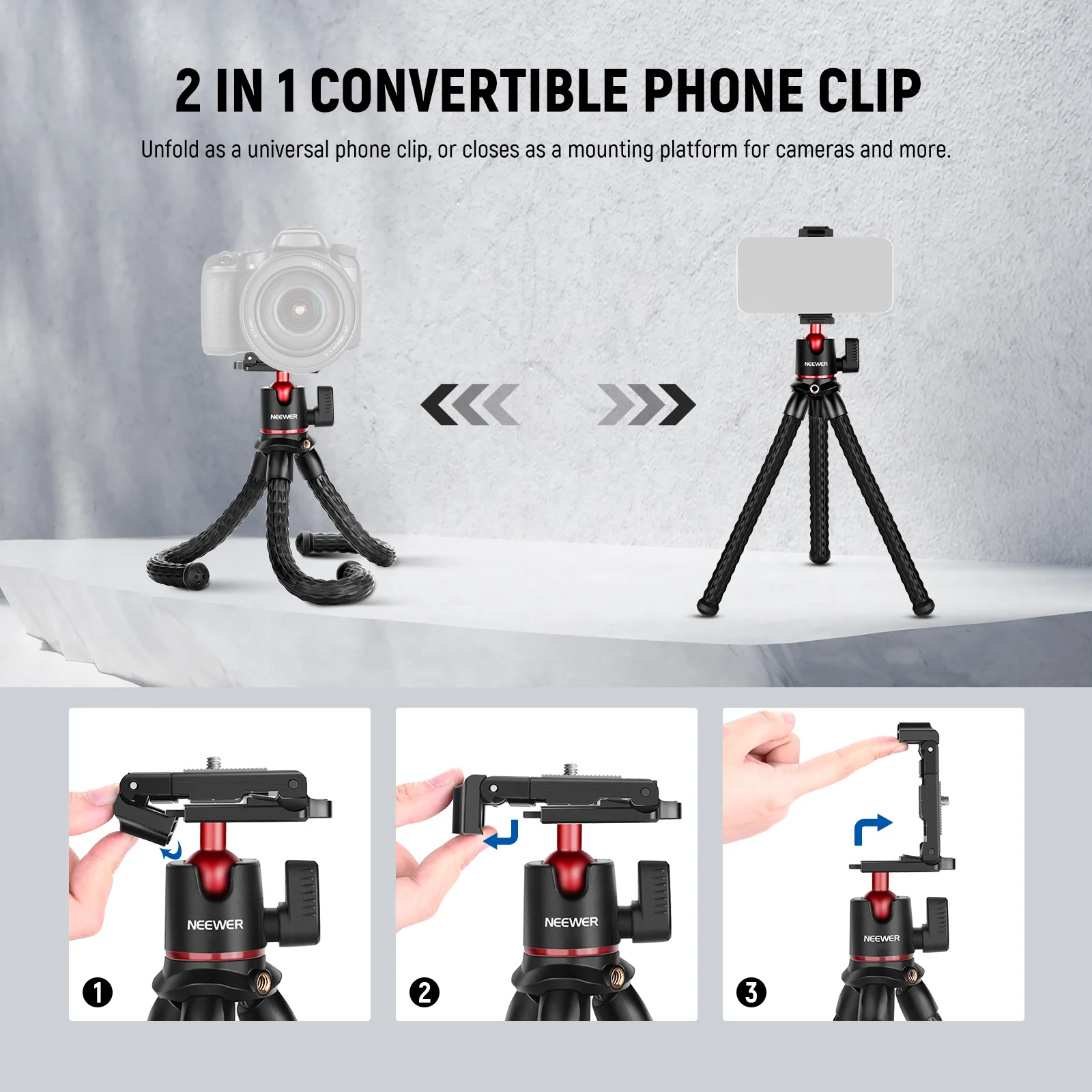 NEEWER T30 Flexible Tripod Kit - Image 3